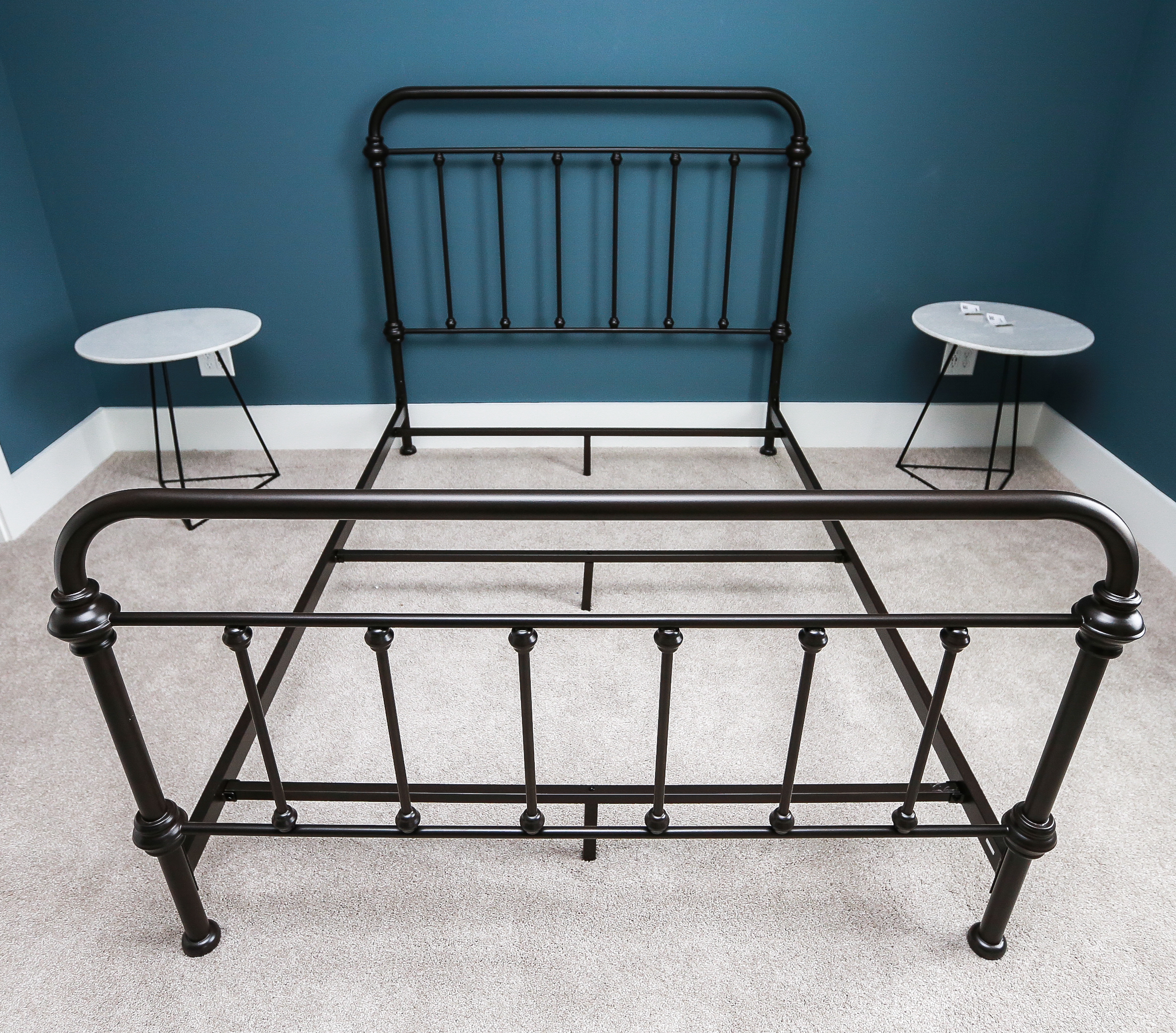 Contemporary Full Size Metal Spindle Bed Frame