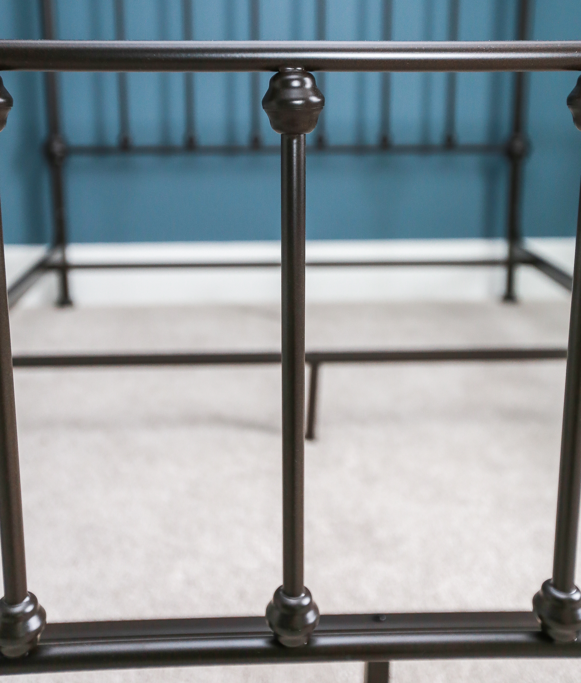 Contemporary Full Size Metal Spindle Bed Frame