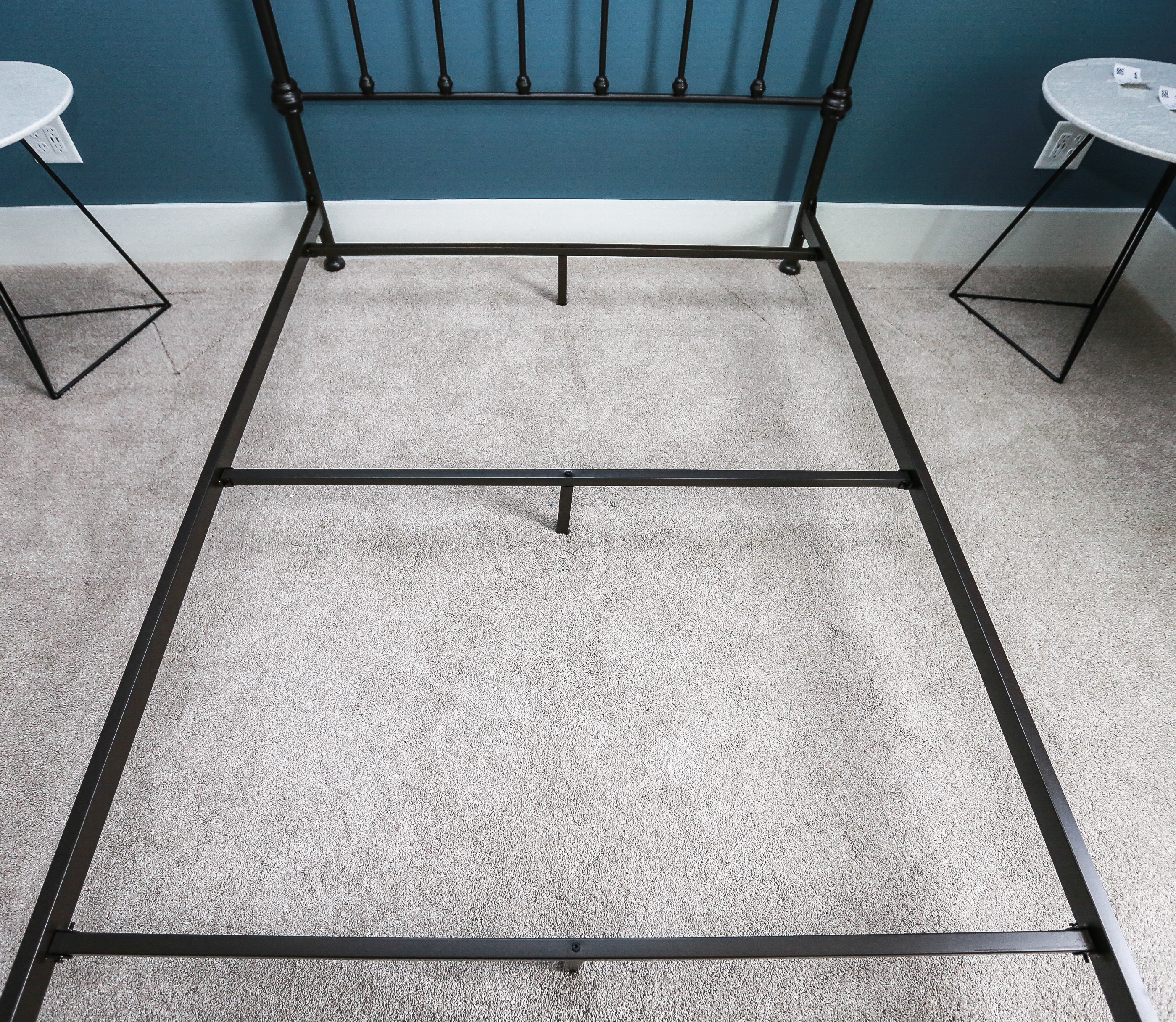 Contemporary Full Size Metal Spindle Bed Frame