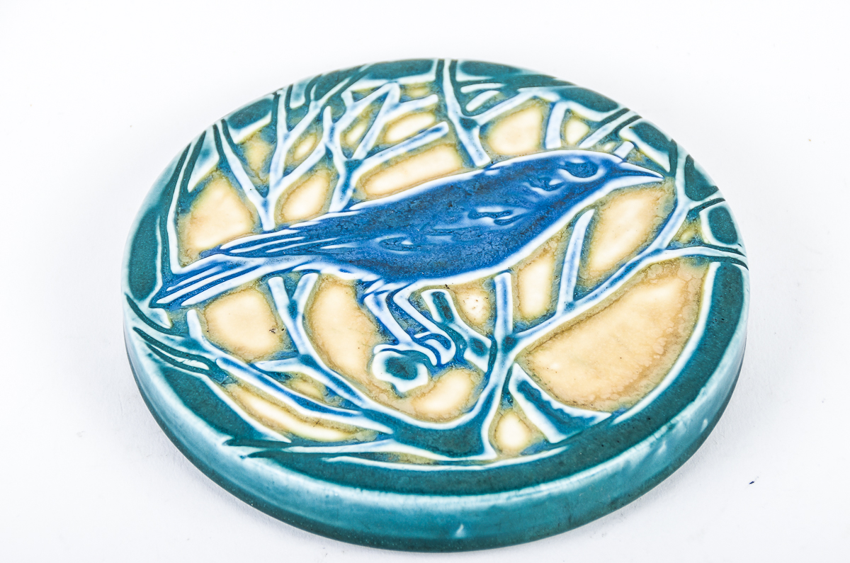 Rookwood Pottery Blue Bird Tea Tile/ Trivet #2349