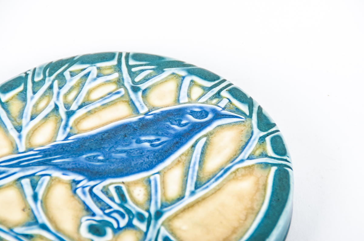 Rookwood Pottery Blue Bird Tea Tile/ Trivet #2349