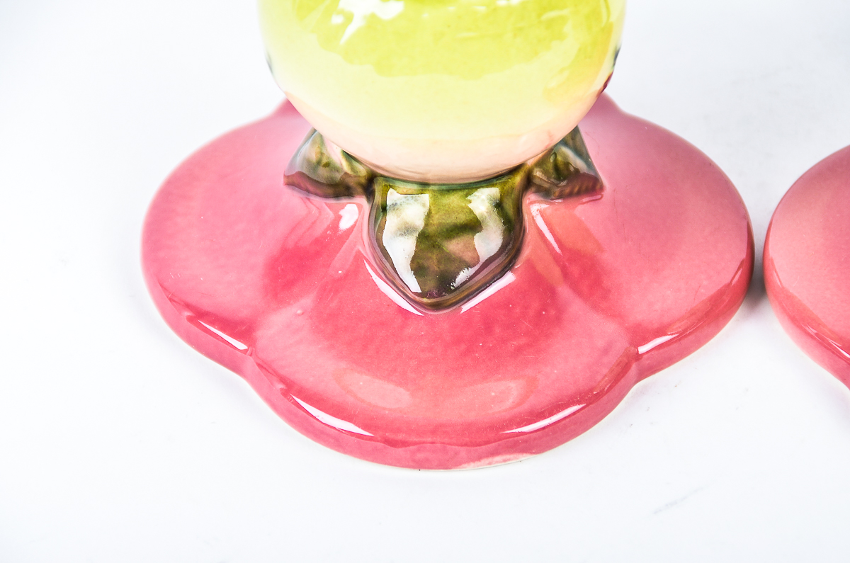 Pair of Hull Pottery Woodland 3.5" Candle Holders