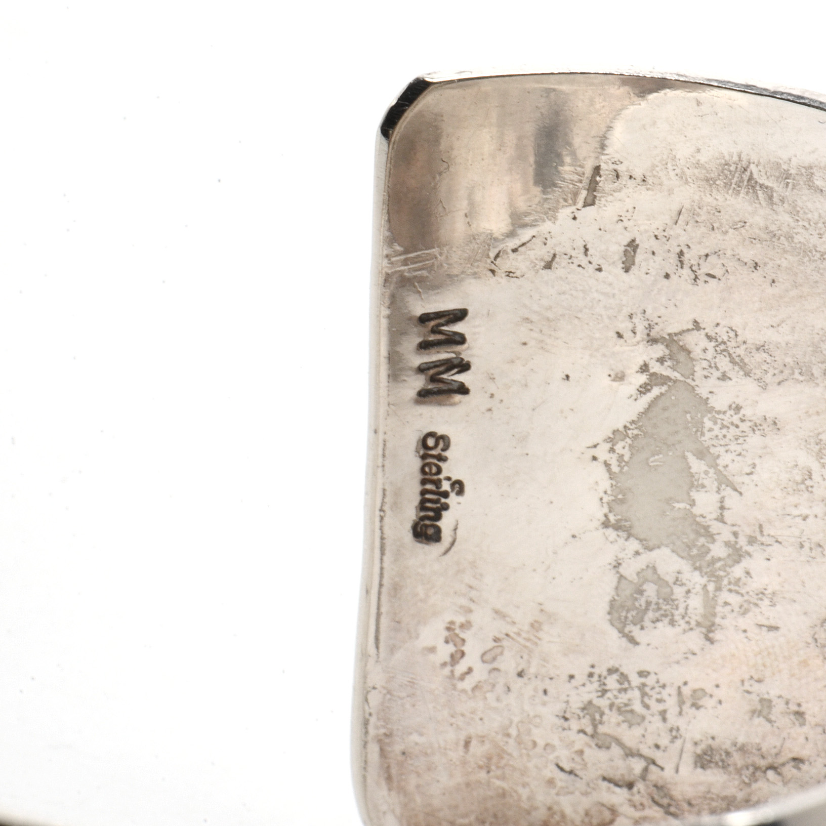 Signed Marie Morgan Navajo Sterling Silver Cuff Bracelet