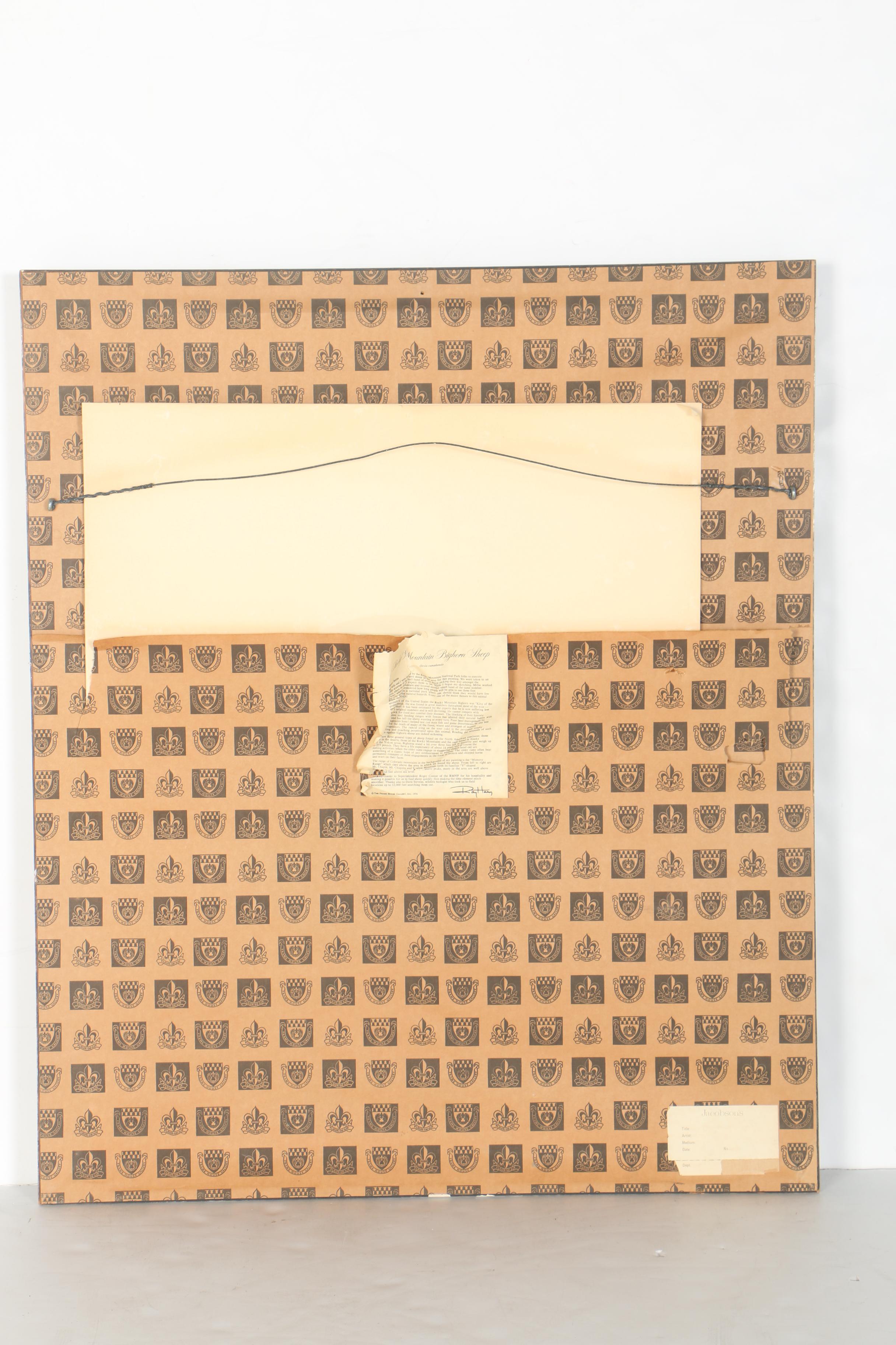 Ray Harm Reproduction Offset Lithograph "Rocky Mountain Bighorn Sheep"