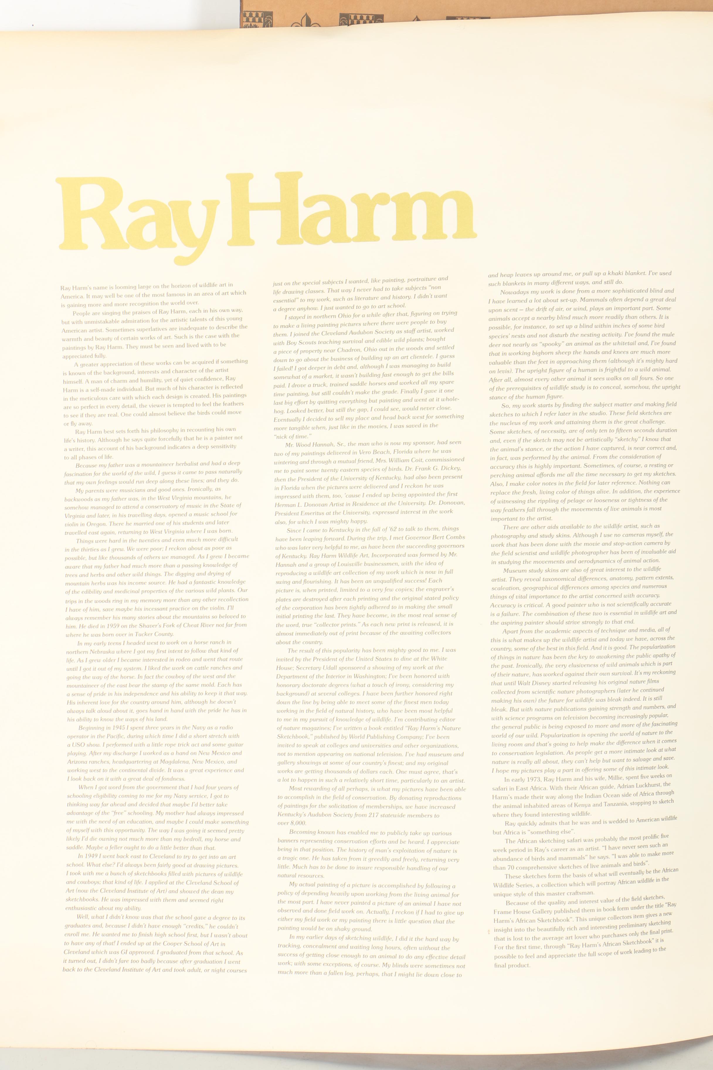 Ray Harm Reproduction Offset Lithograph "Rocky Mountain Bighorn Sheep"