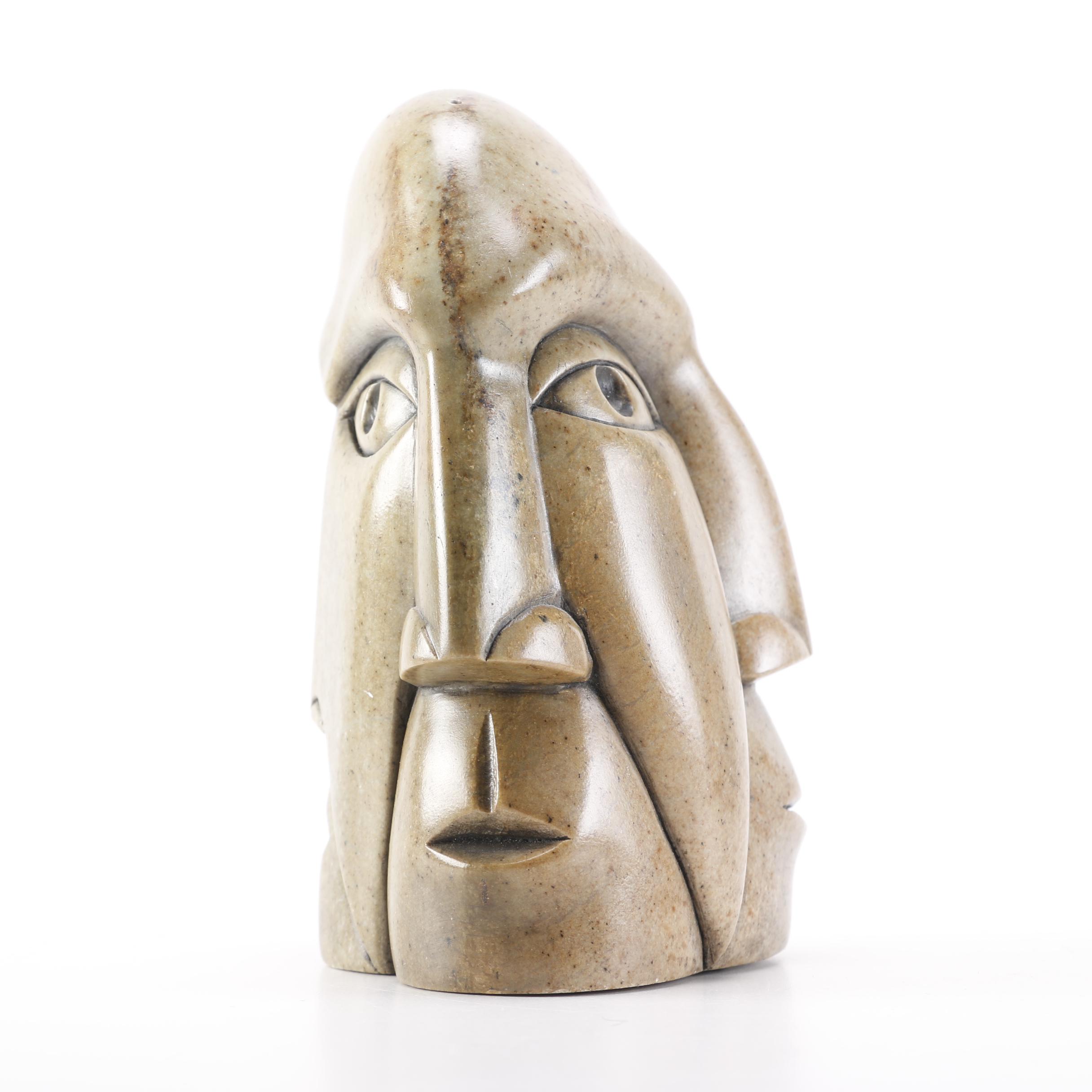 Signed Vince Bomberry Inuit Art Soapstone Sculpture