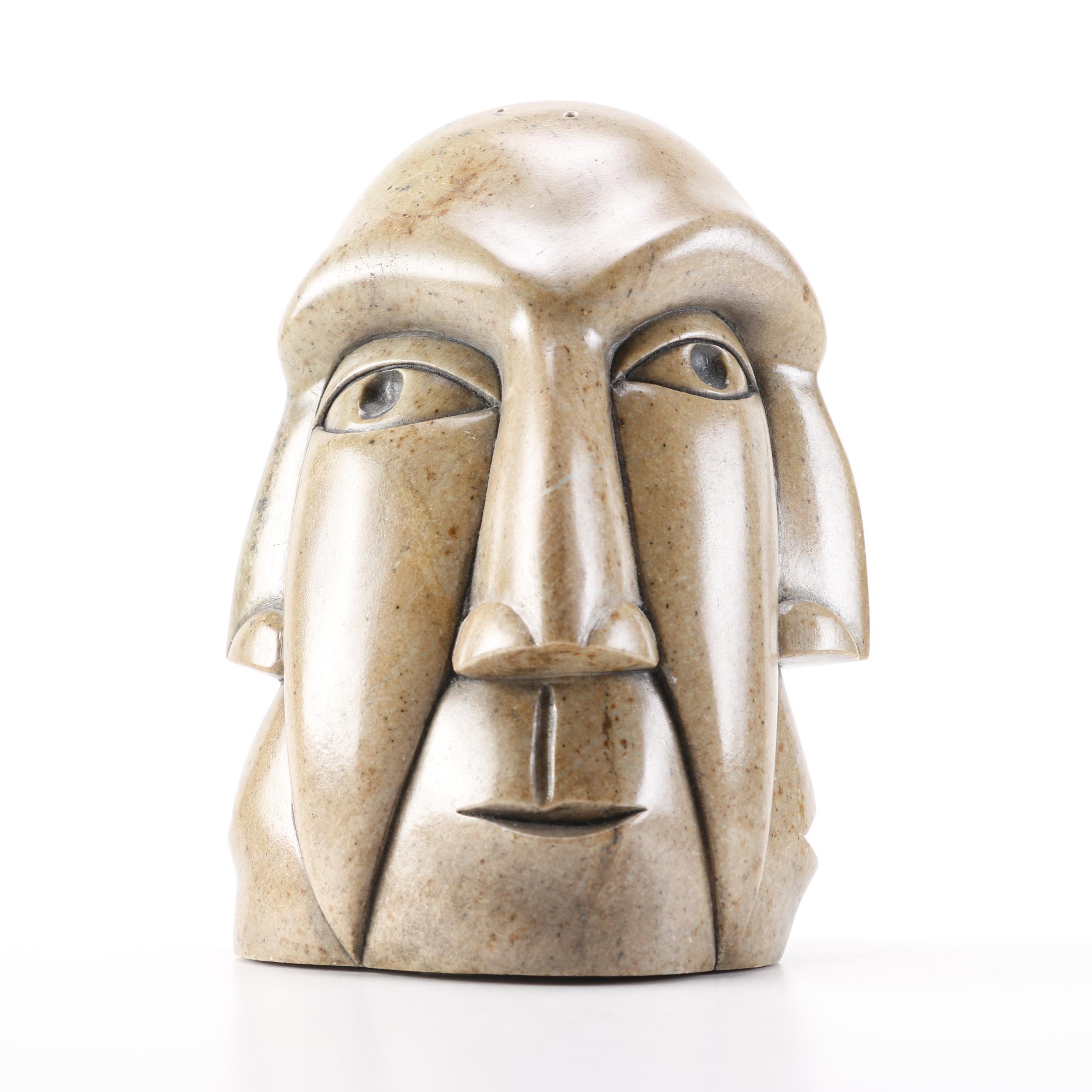 Signed Vince Bomberry Inuit Art Soapstone Sculpture