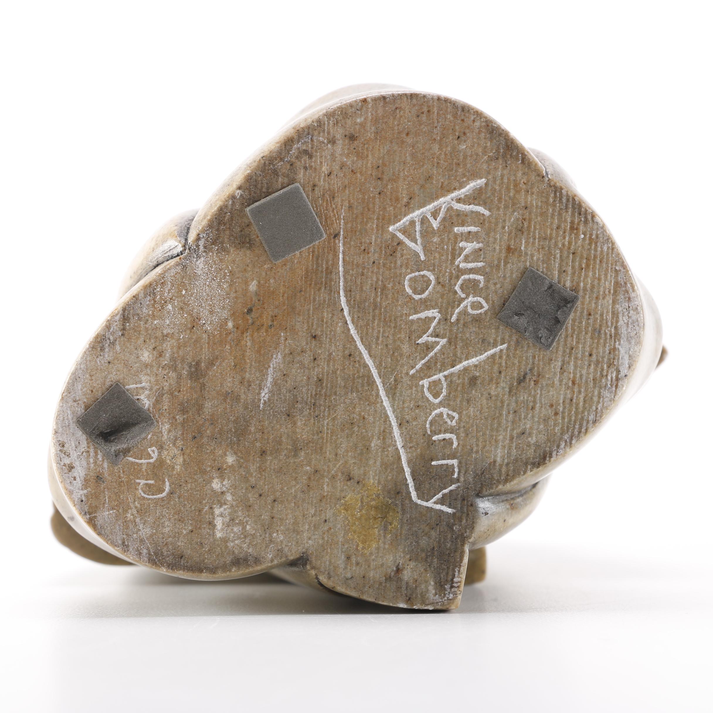 Signed Vince Bomberry Inuit Art Soapstone Sculpture