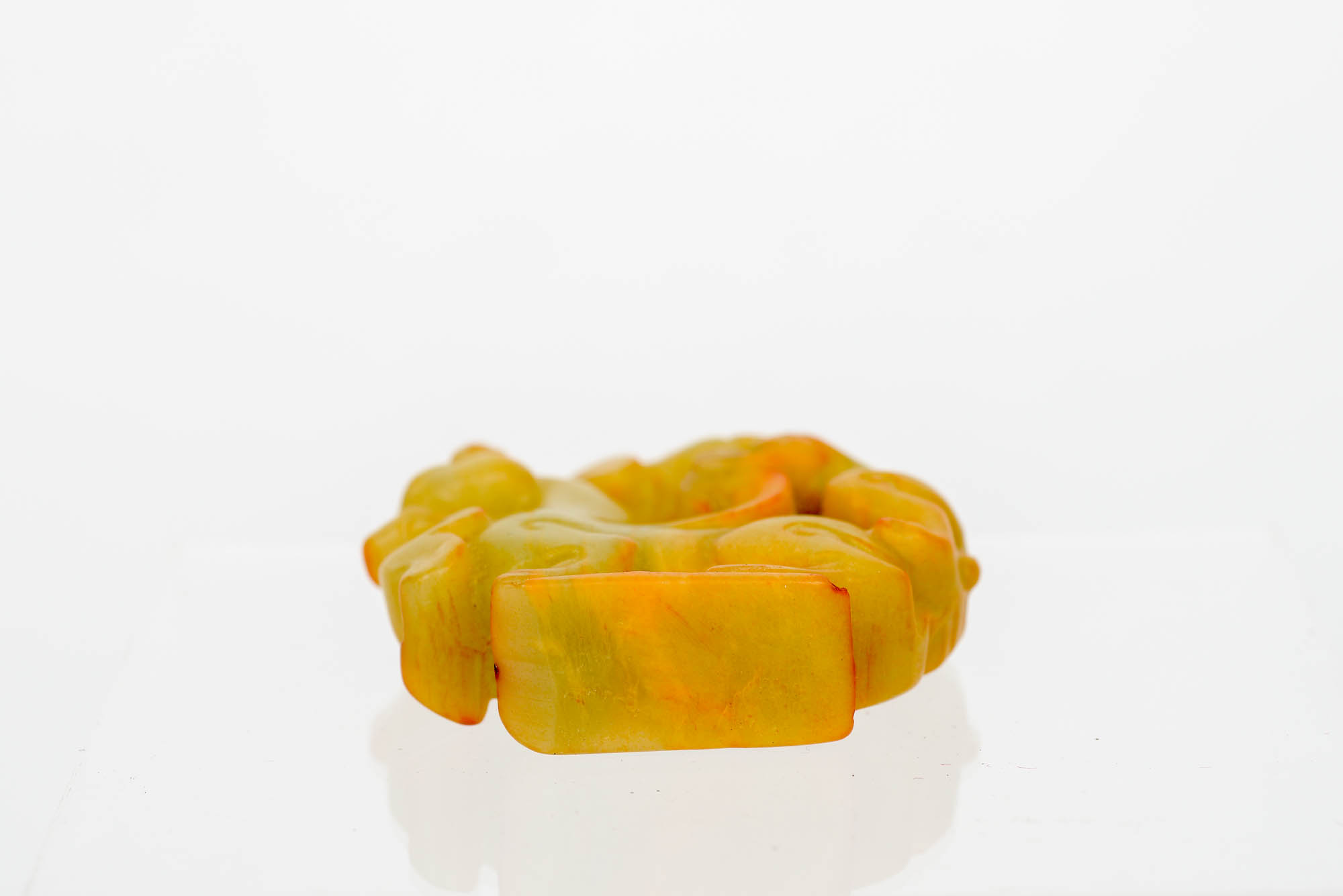 Serpentine Winged Horse and Rabbit Figurine