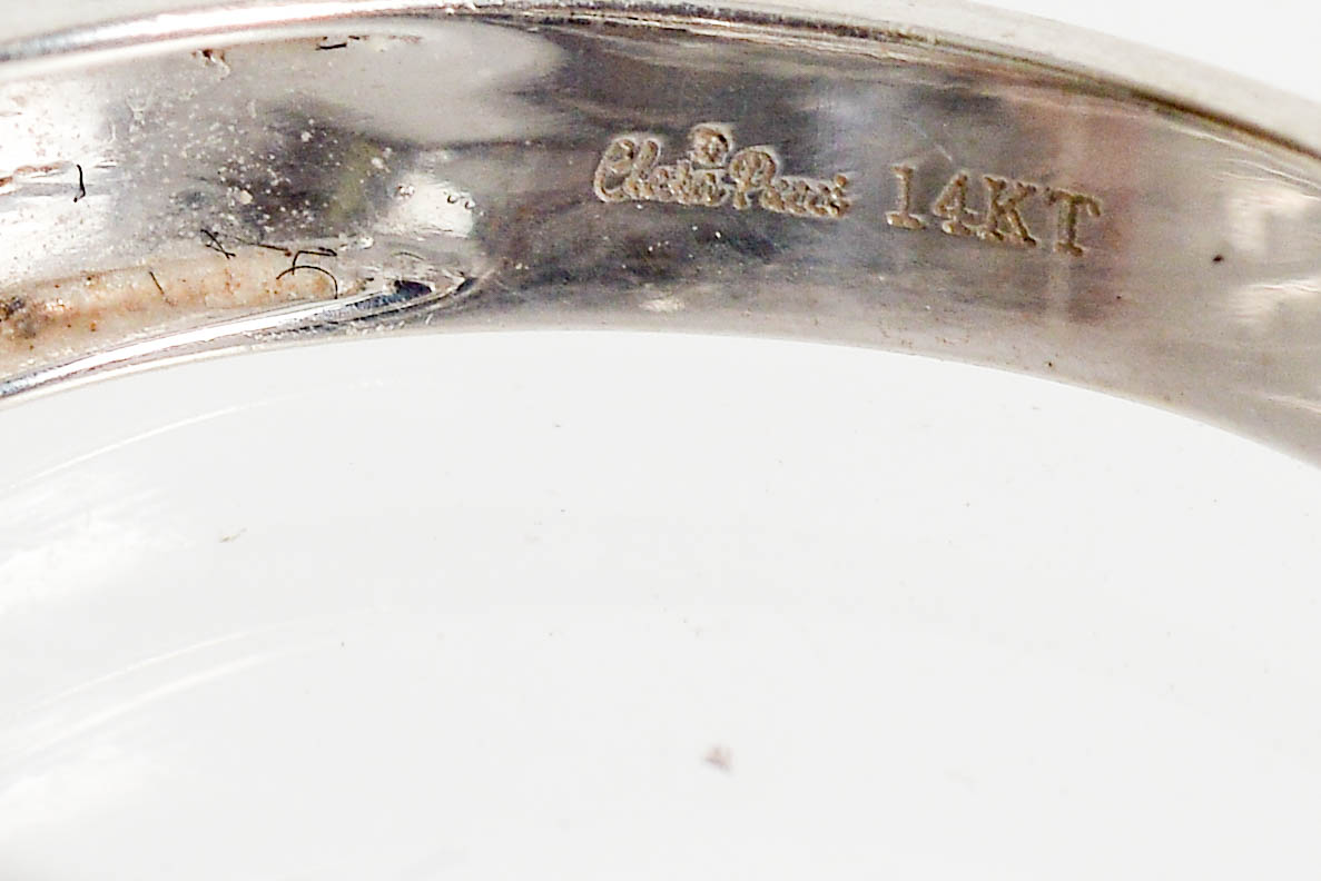 14K White Gold Ring with Cubic Zirconia