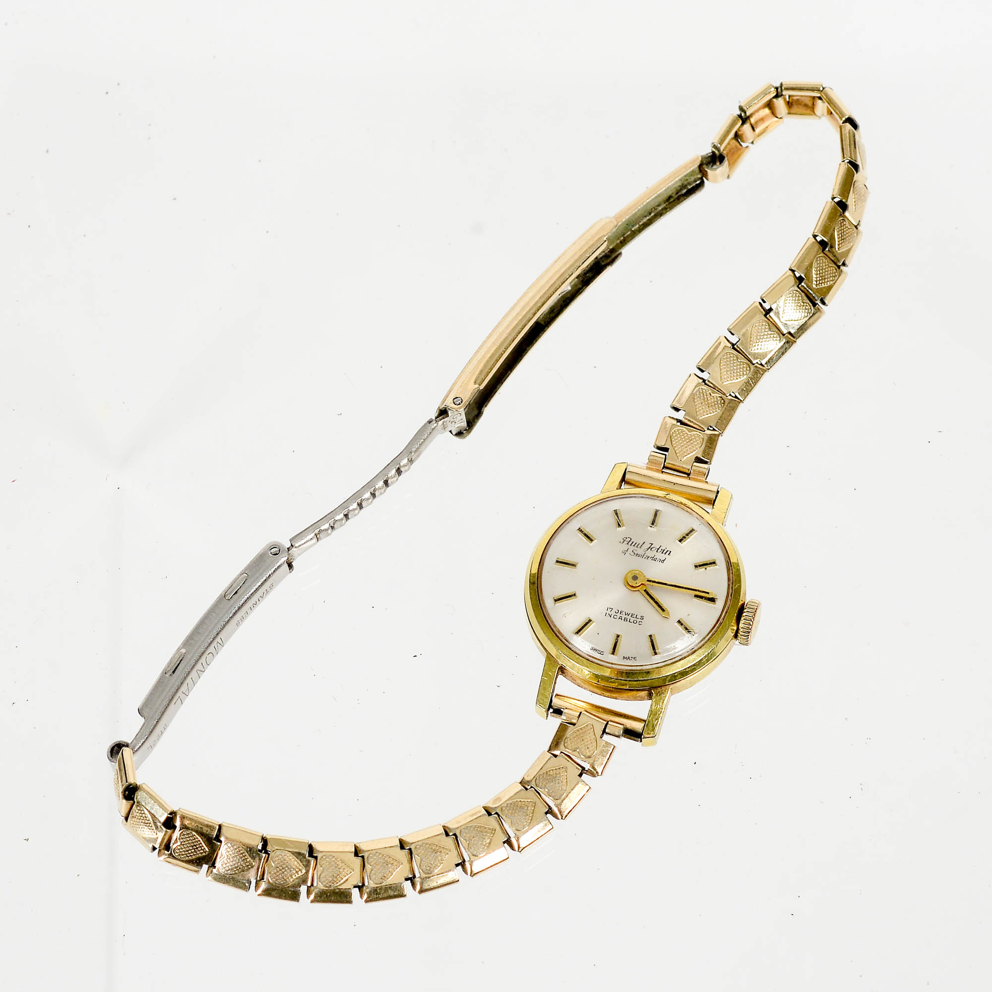 Rolled Gold and Stainless Steel Watch With Mother-of-Pearl Dial by Paul Jobin
