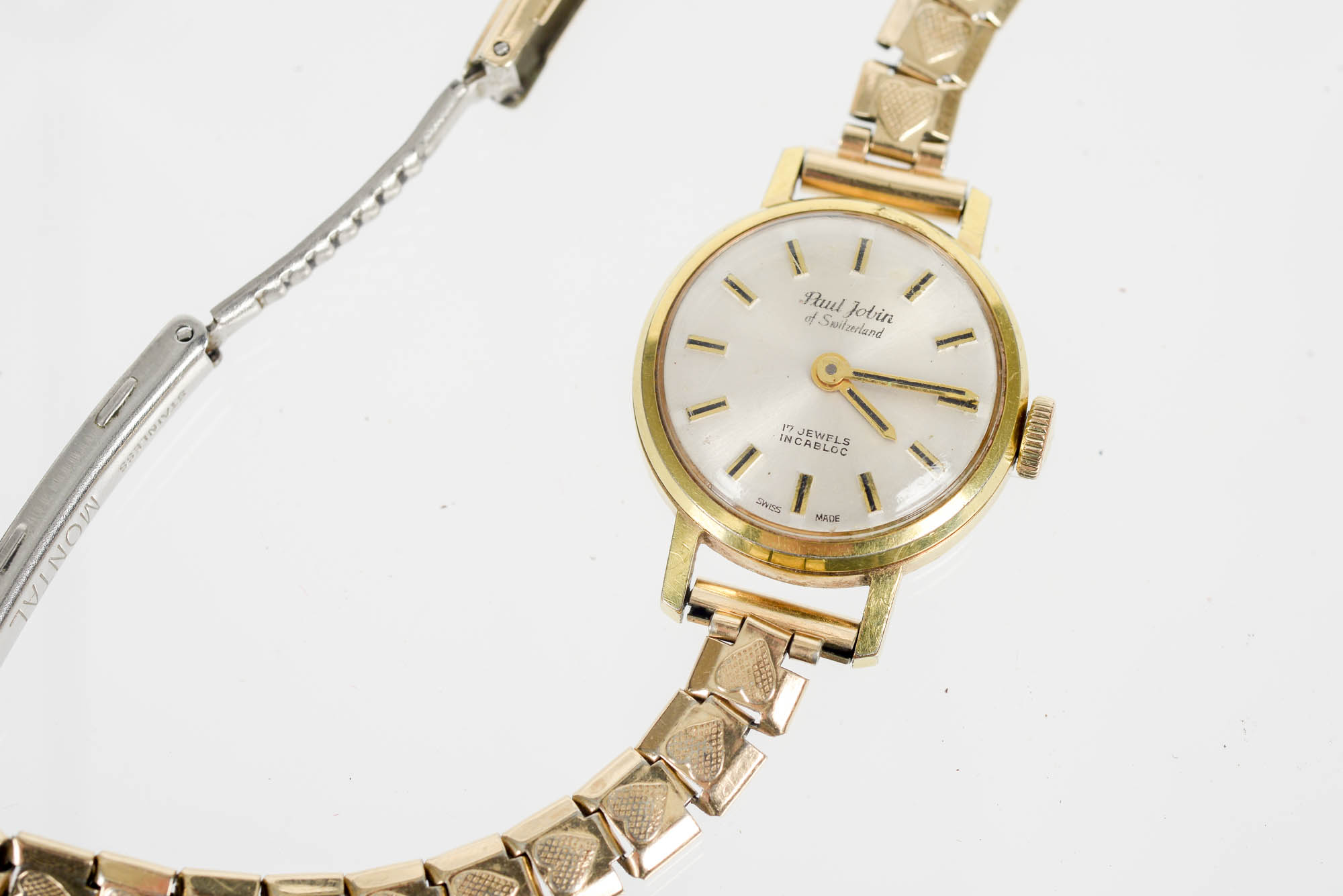 Rolled Gold and Stainless Steel Watch With Mother-of-Pearl Dial by Paul Jobin