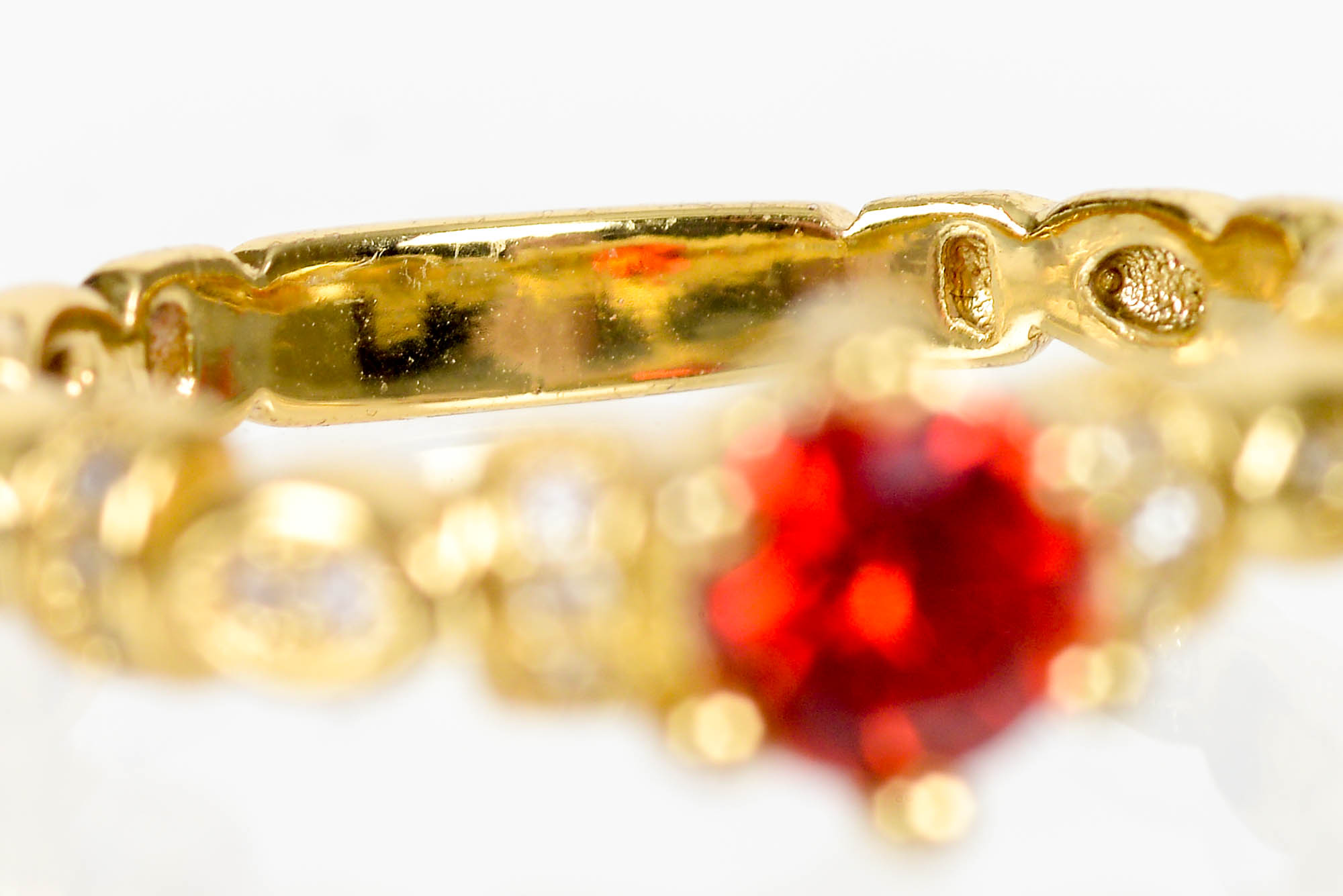 Gold-Plated Ring With Spessartite Garnet and Cubic Zirconia