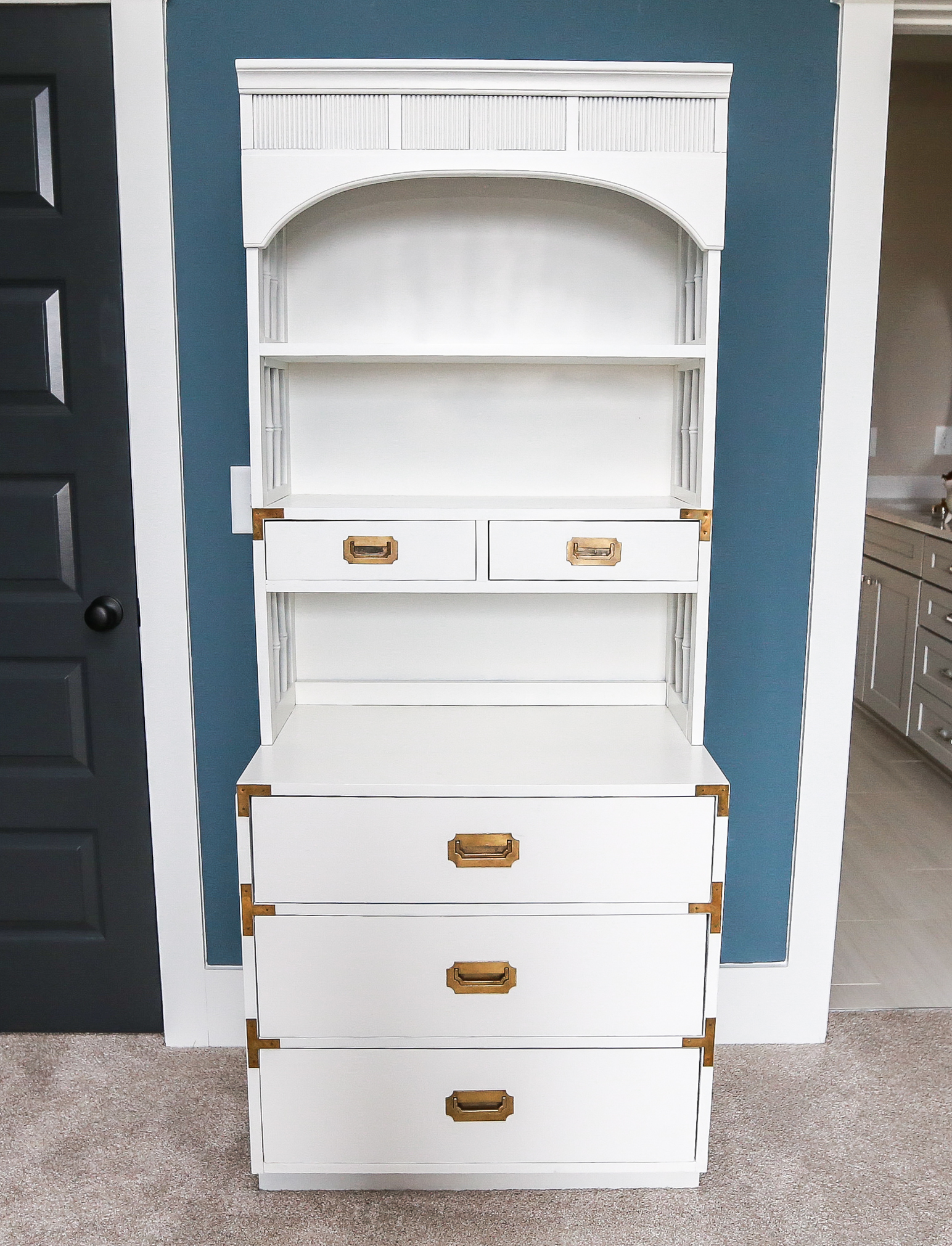 Vintage "Campaigner" Hutch-on-Chest by Dixie Furniture