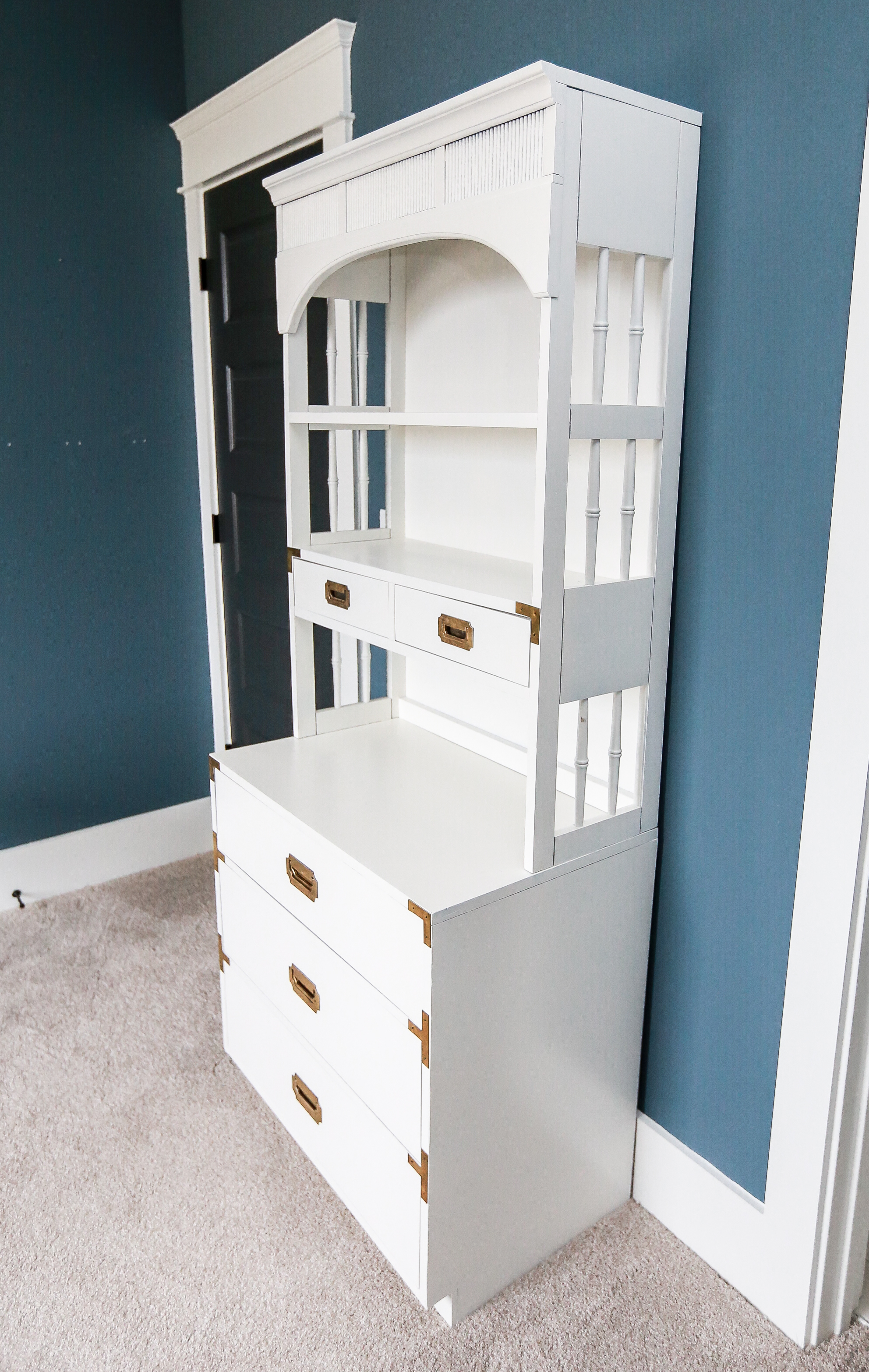 Vintage "Campaigner" Hutch-on-Chest by Dixie Furniture