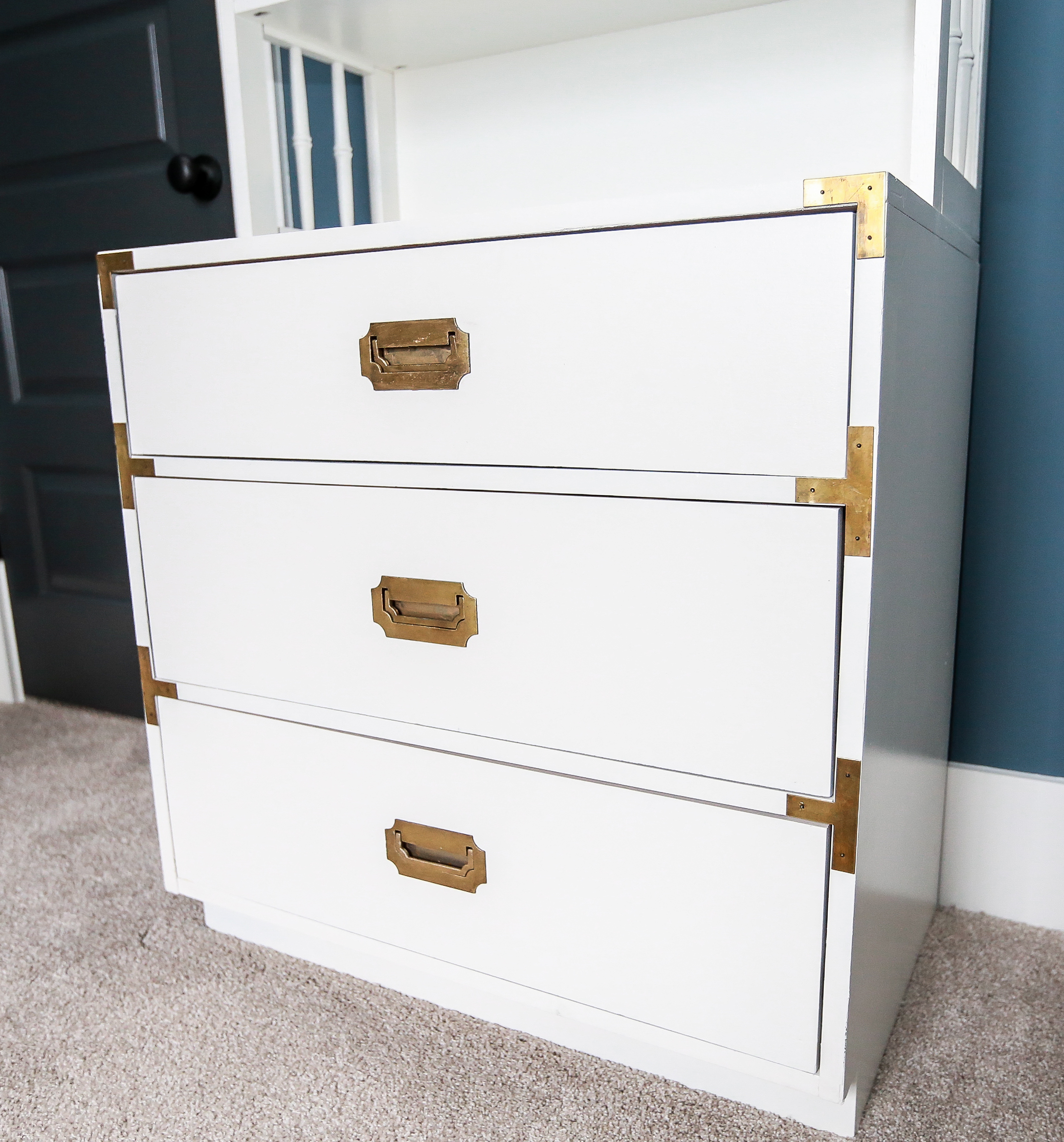 Vintage "Campaigner" Hutch-on-Chest by Dixie Furniture