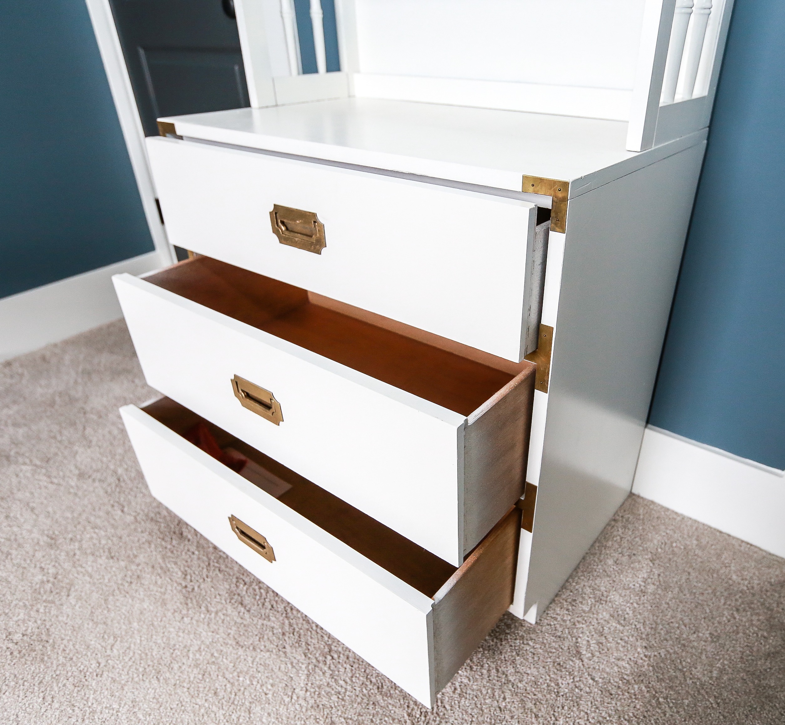 Vintage "Campaigner" Hutch-on-Chest by Dixie Furniture