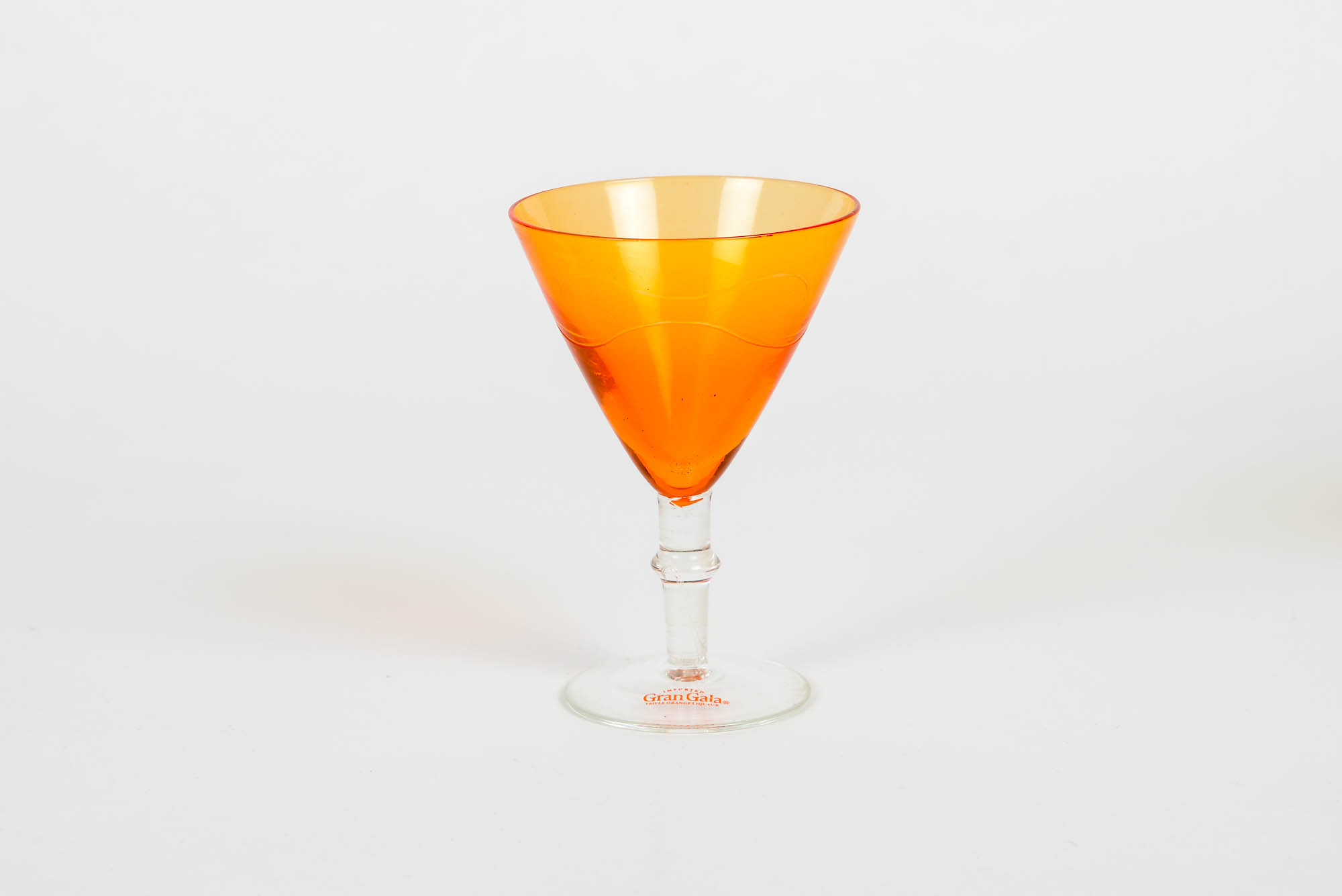 Vintage French 1970 Gran Gala Triple Orange Crystal Cocktail Liquor Glasses