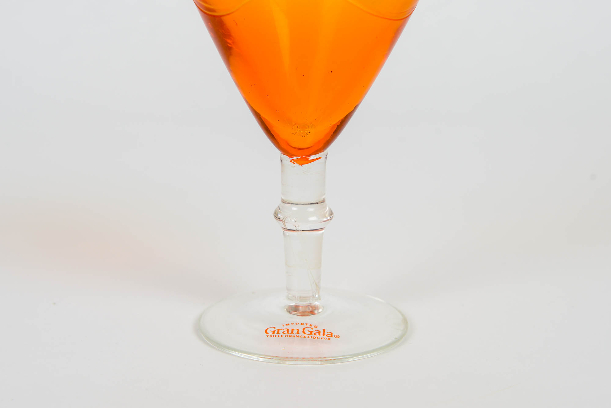 Vintage French 1970 Gran Gala Triple Orange Crystal Cocktail Liquor Glasses