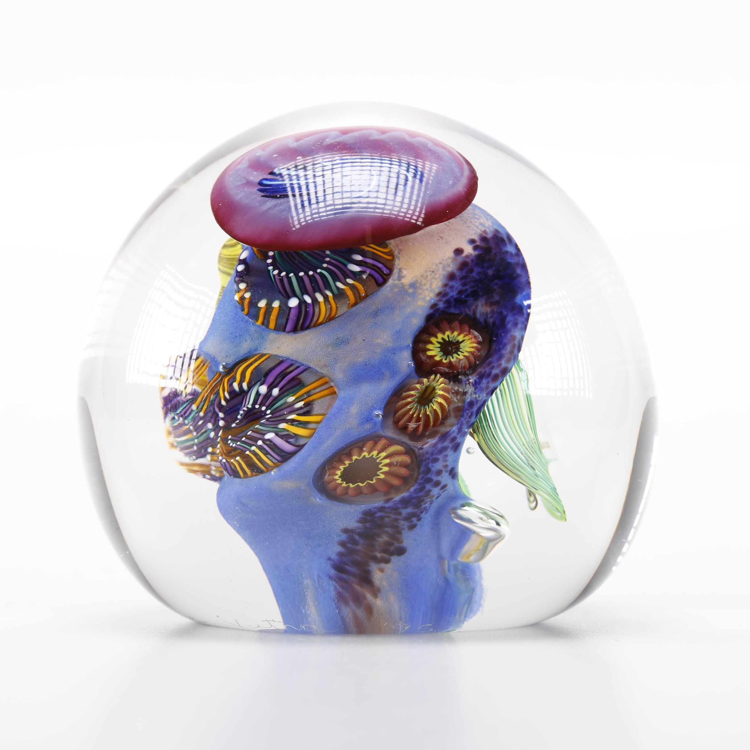 Aro Schulze Signed Tidepool Paperweight Titled "Vitra"