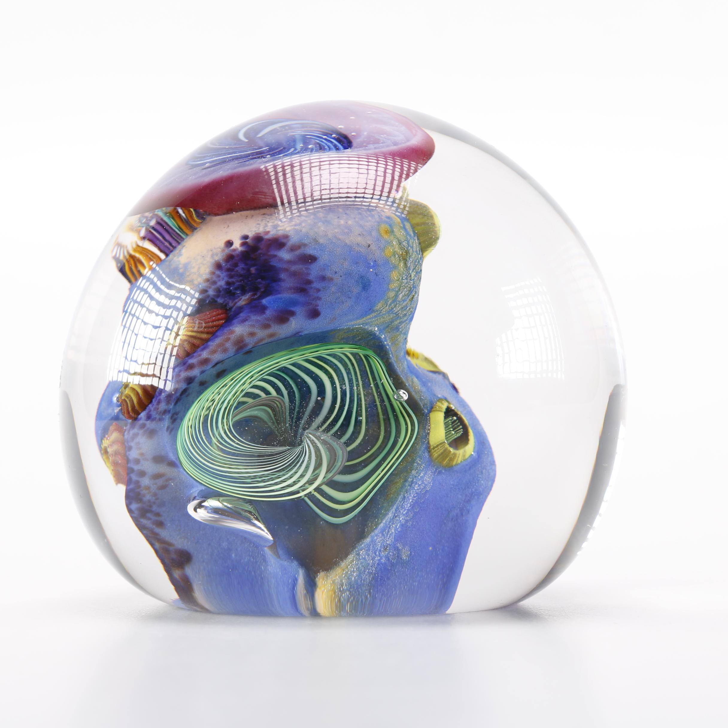 Aro Schulze Signed Tidepool Paperweight Titled "Vitra"