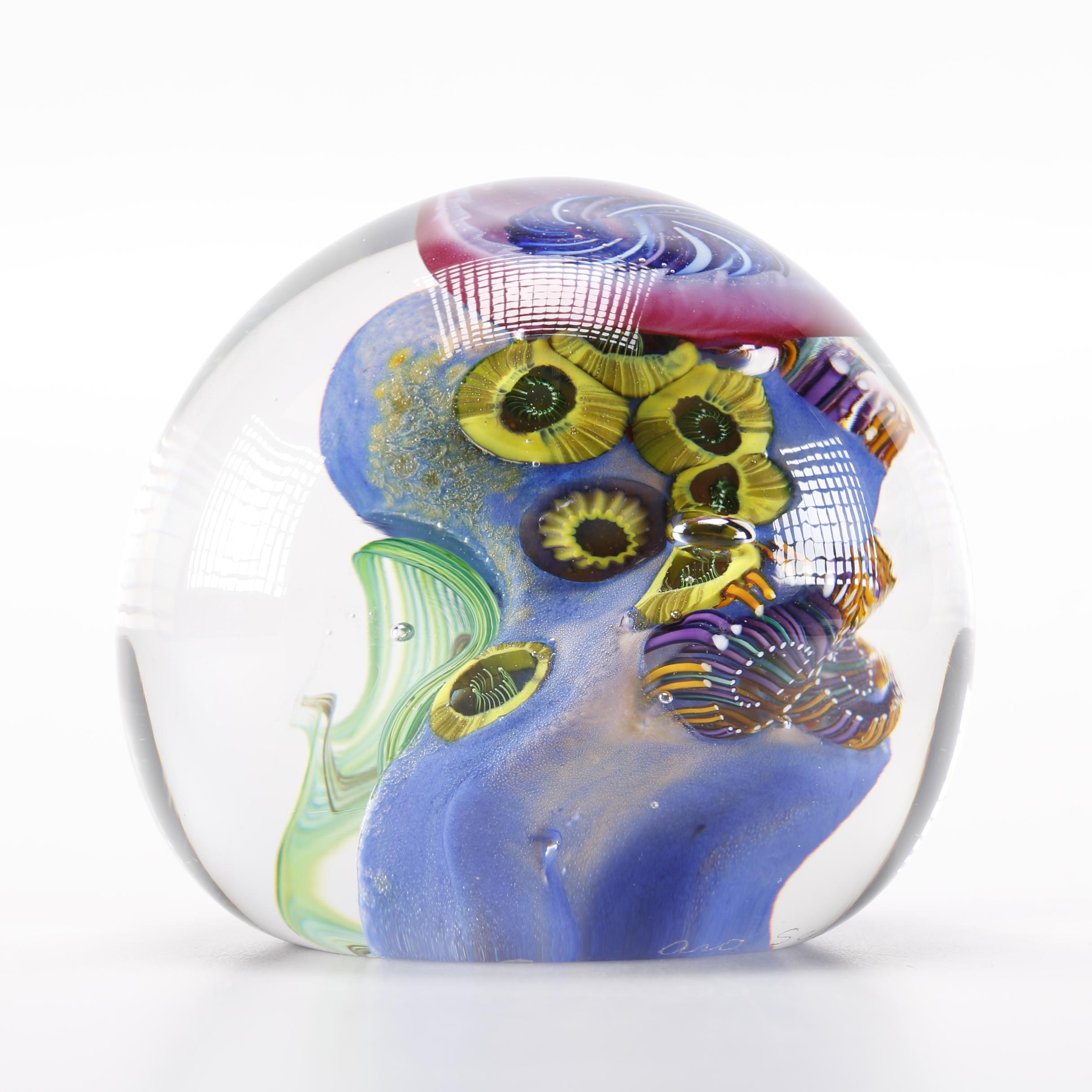 Aro Schulze Signed Tidepool Paperweight Titled "Vitra"
