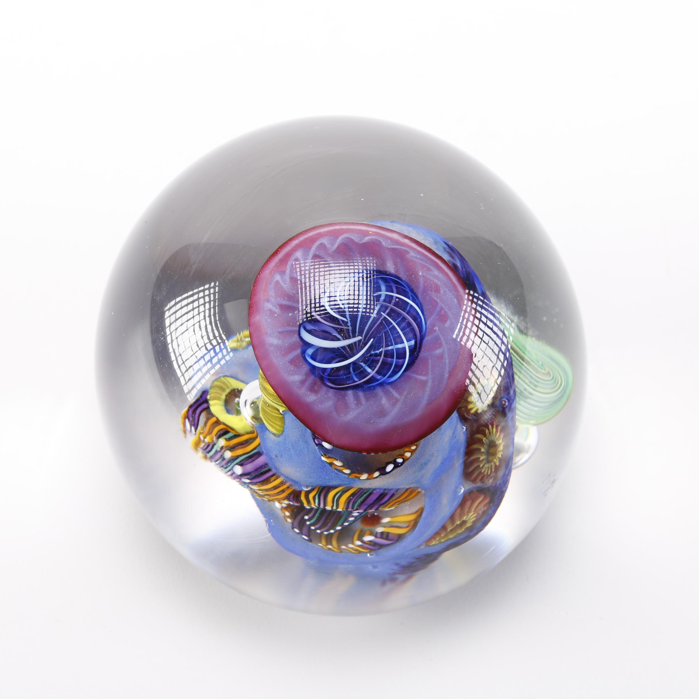 Aro Schulze Signed Tidepool Paperweight Titled "Vitra"