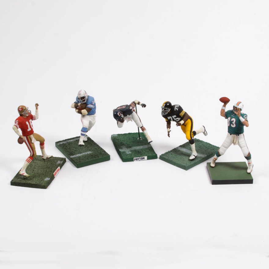 Set of Collector's Football Player Action Figurines