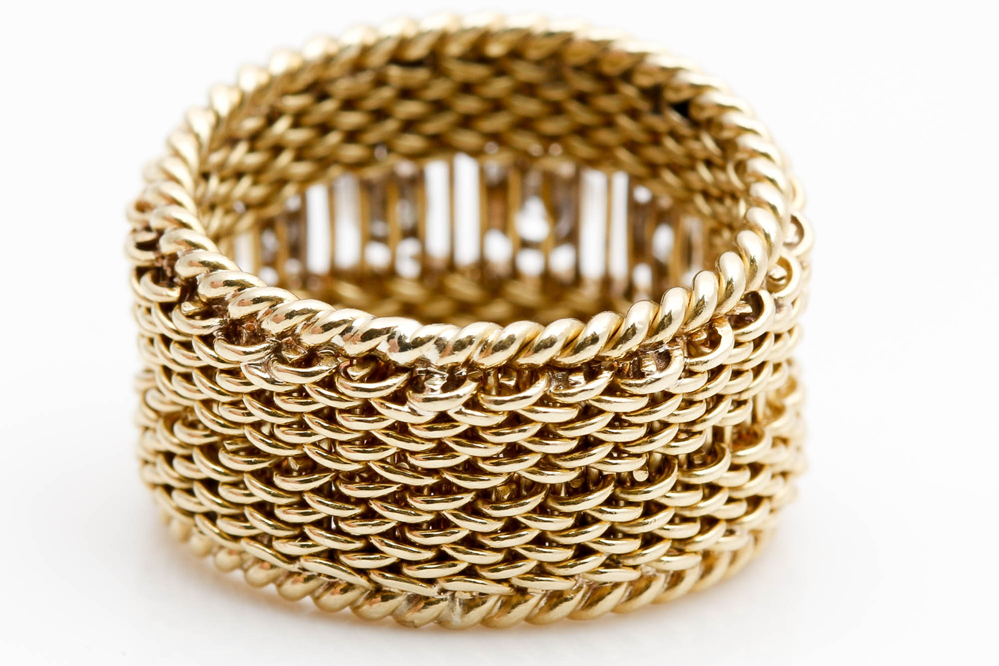 18K Yellow Gold Diamond Twisted Rope Band