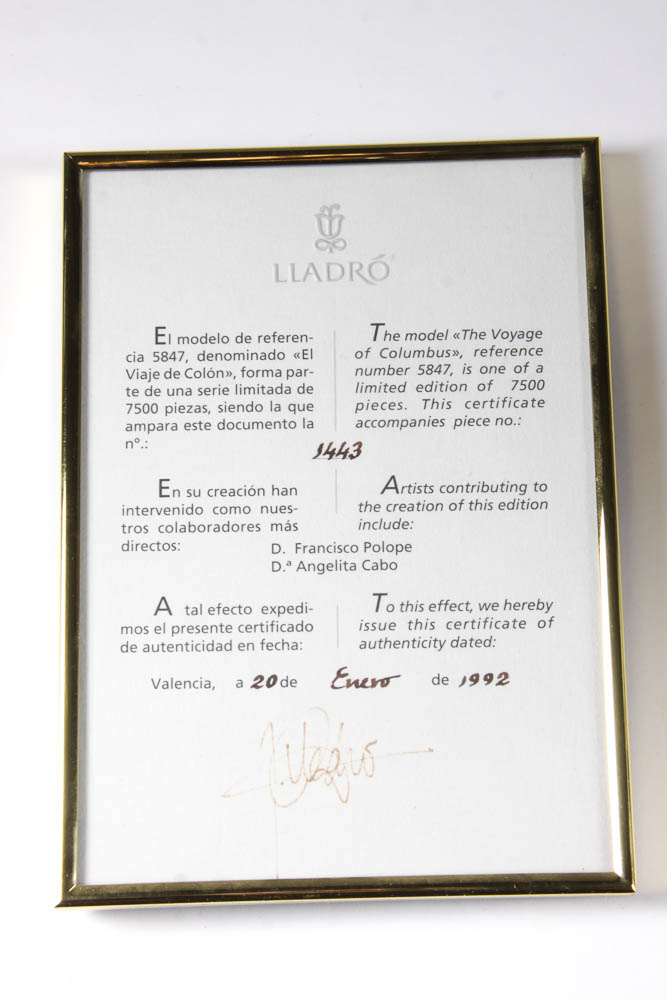 Lladro "The Voyage of Columbus" Figurine