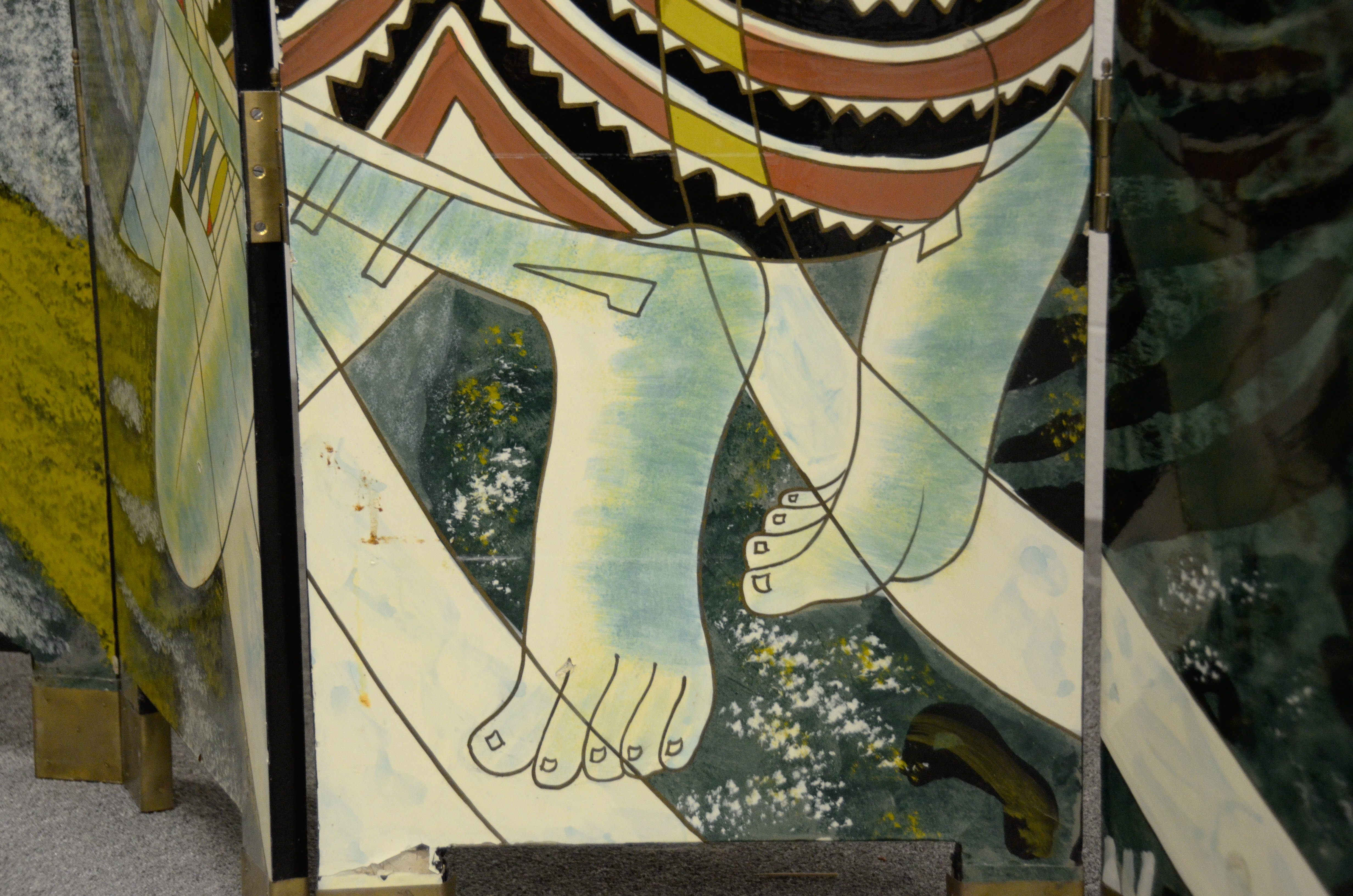 Contemporary Chinese Paneled Room Divider Screen