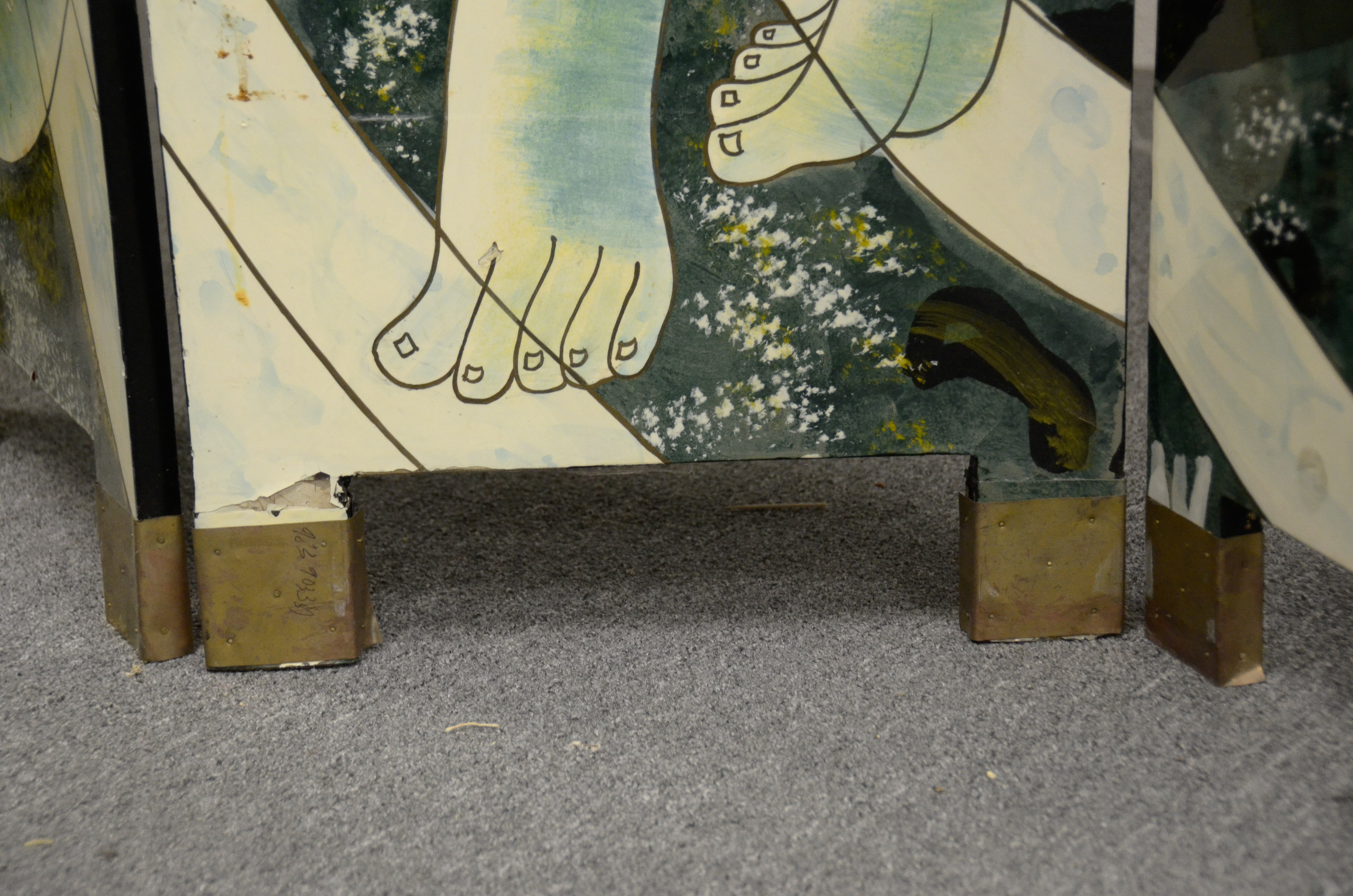 Contemporary Chinese Paneled Room Divider Screen