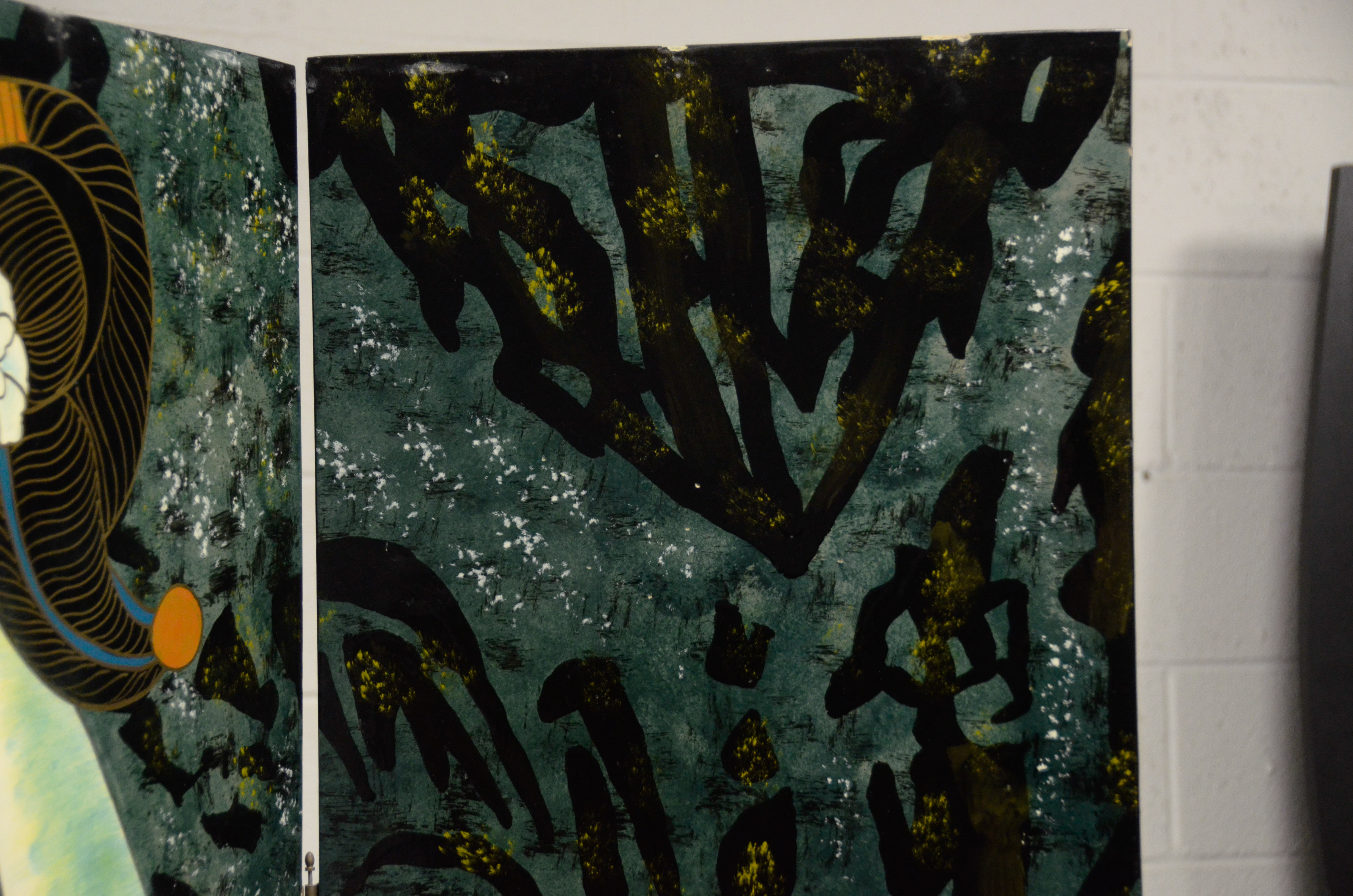 Contemporary Chinese Paneled Room Divider Screen