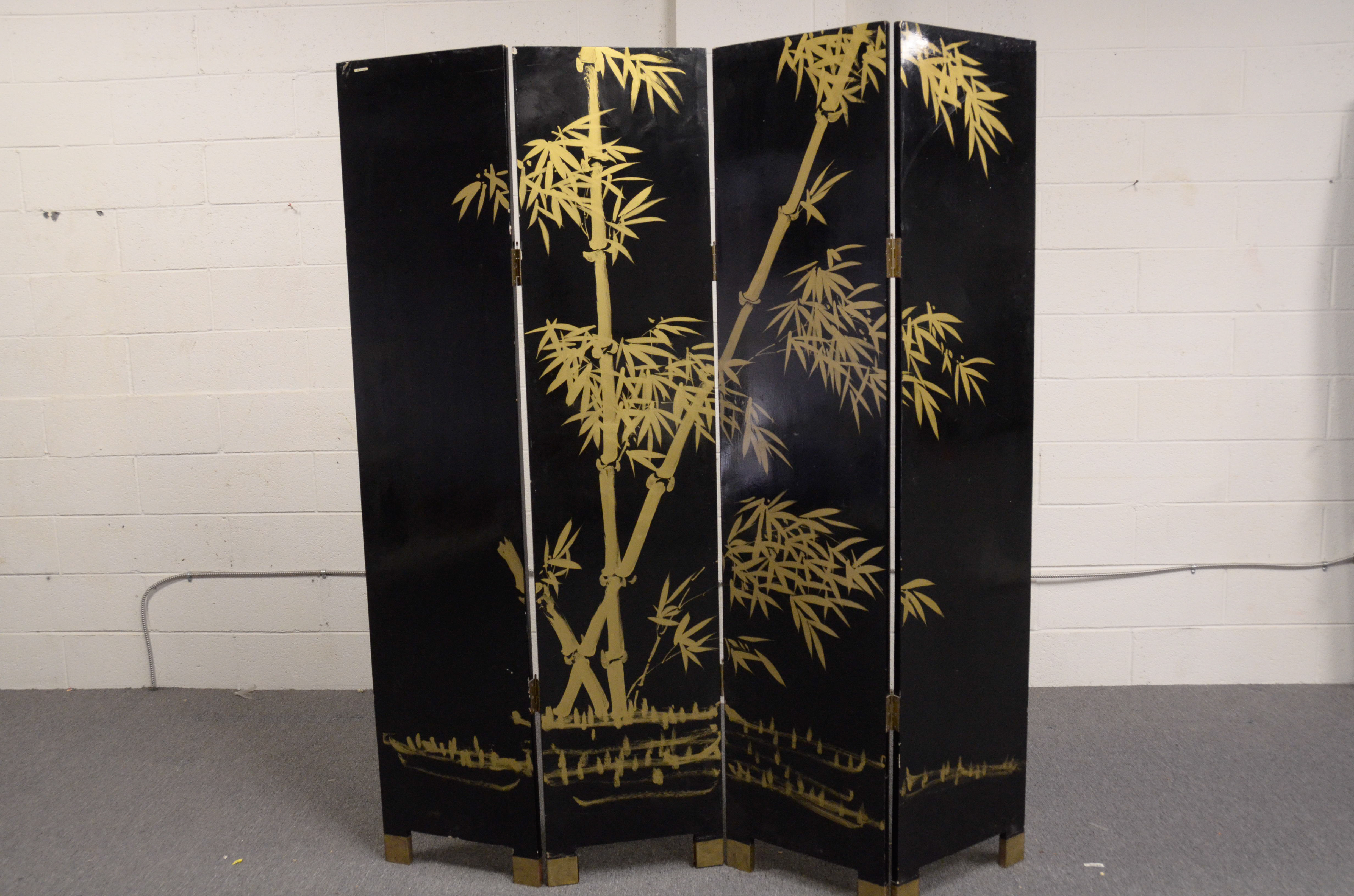 Contemporary Chinese Paneled Room Divider Screen