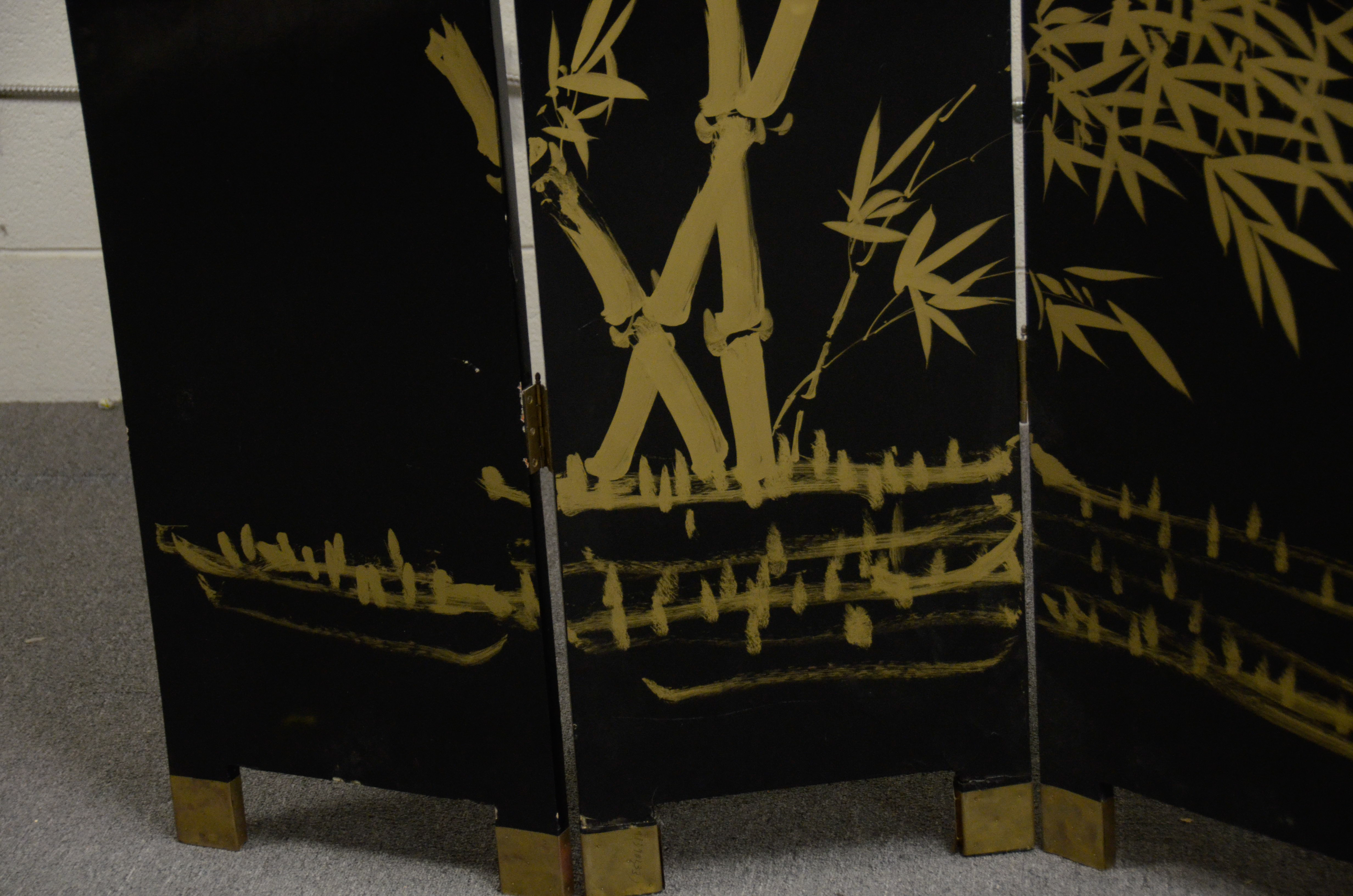 Contemporary Chinese Paneled Room Divider Screen