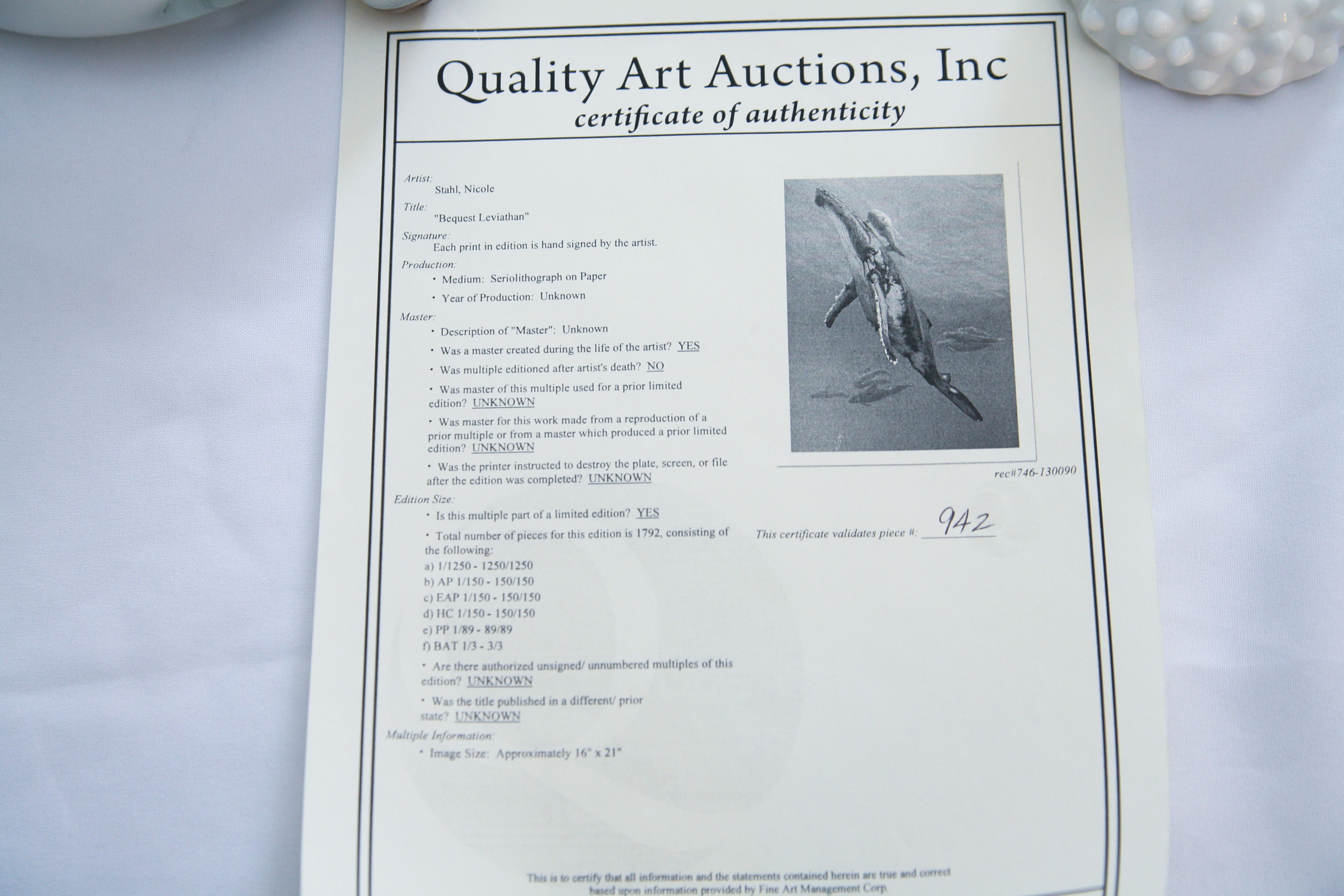 Signed Seriolithograph by Nicole Stahl