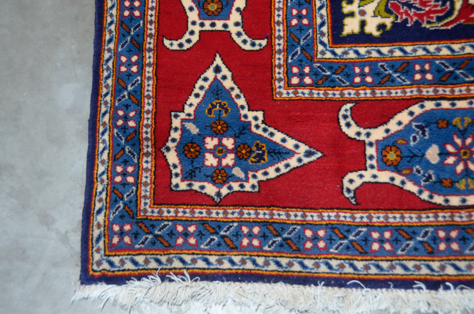 Hand-Knotted Wool Yazd Area Rug