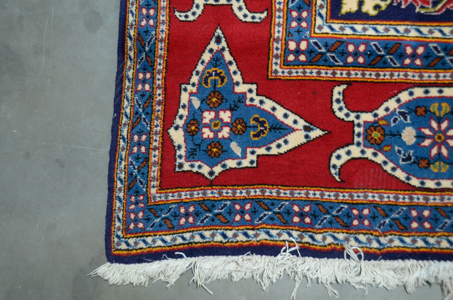 Hand-Knotted Wool Yazd Area Rug