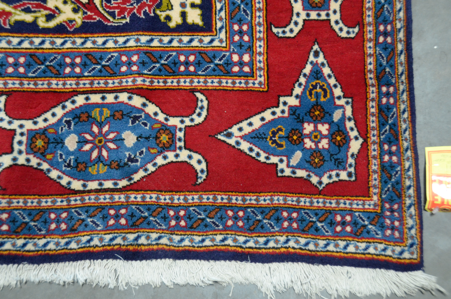 Hand-Knotted Wool Yazd Area Rug