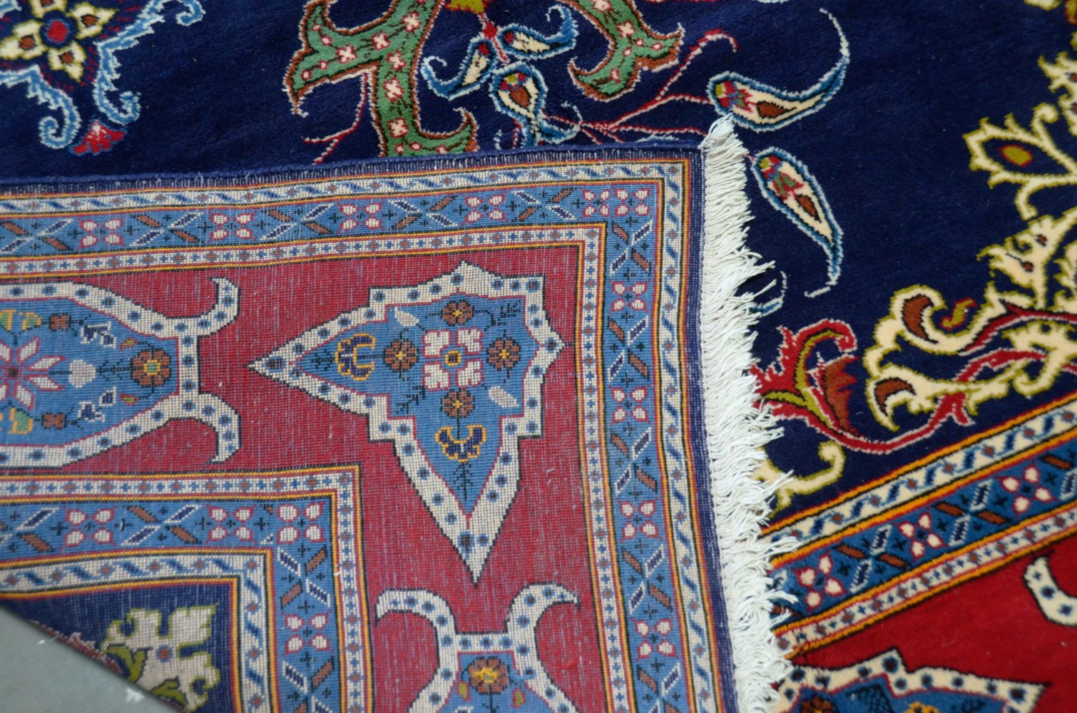 Hand-Knotted Wool Yazd Area Rug