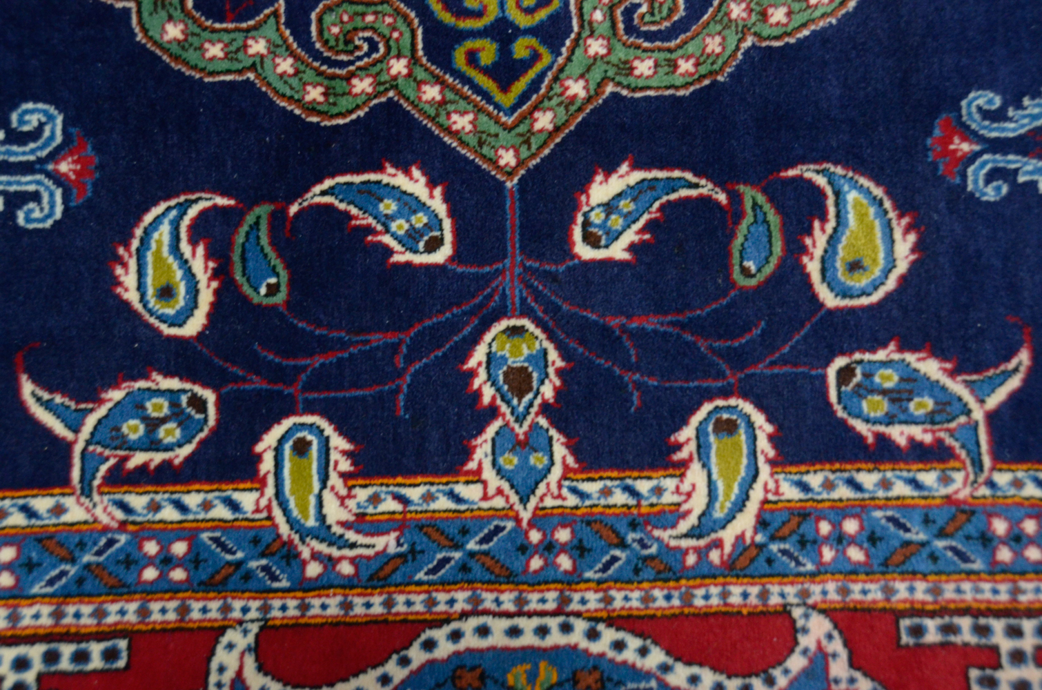 Hand-Knotted Wool Yazd Area Rug