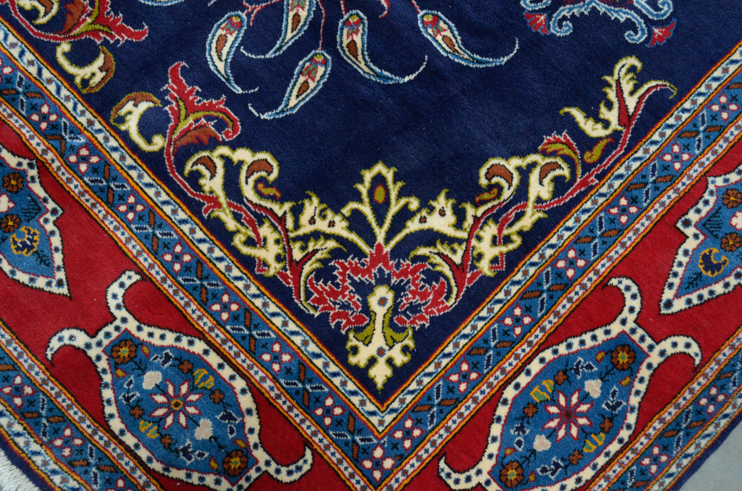 Hand-Knotted Wool Yazd Area Rug