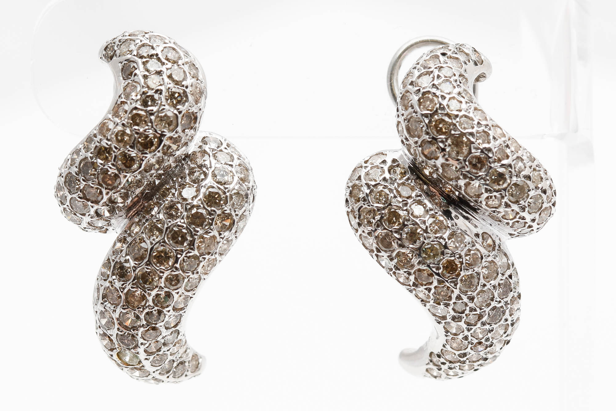 14K White Gold 7.00 CTW Diamond Earrings