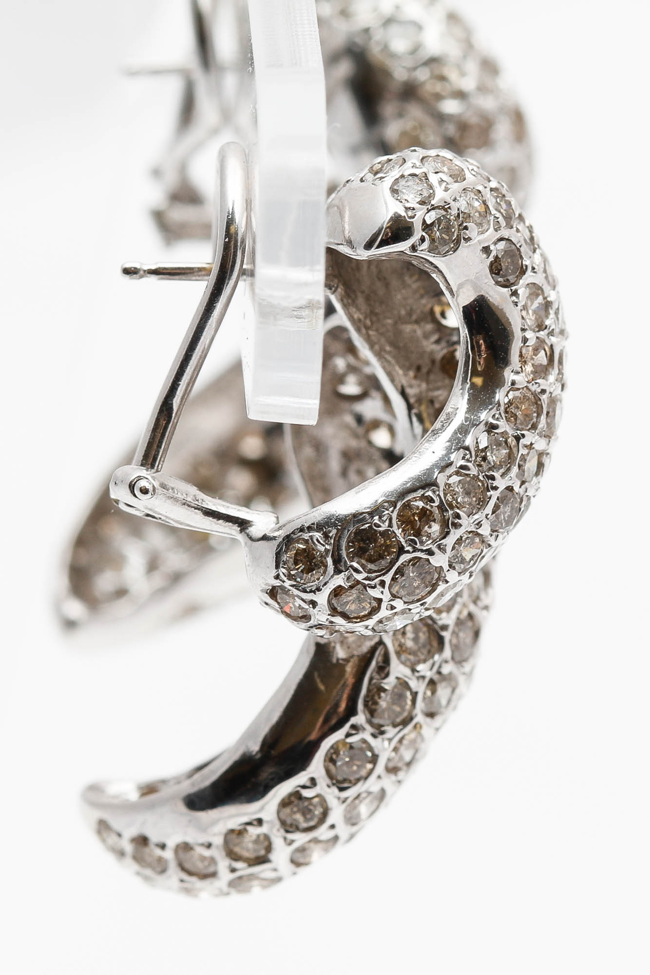 14K White Gold 7.00 CTW Diamond Earrings