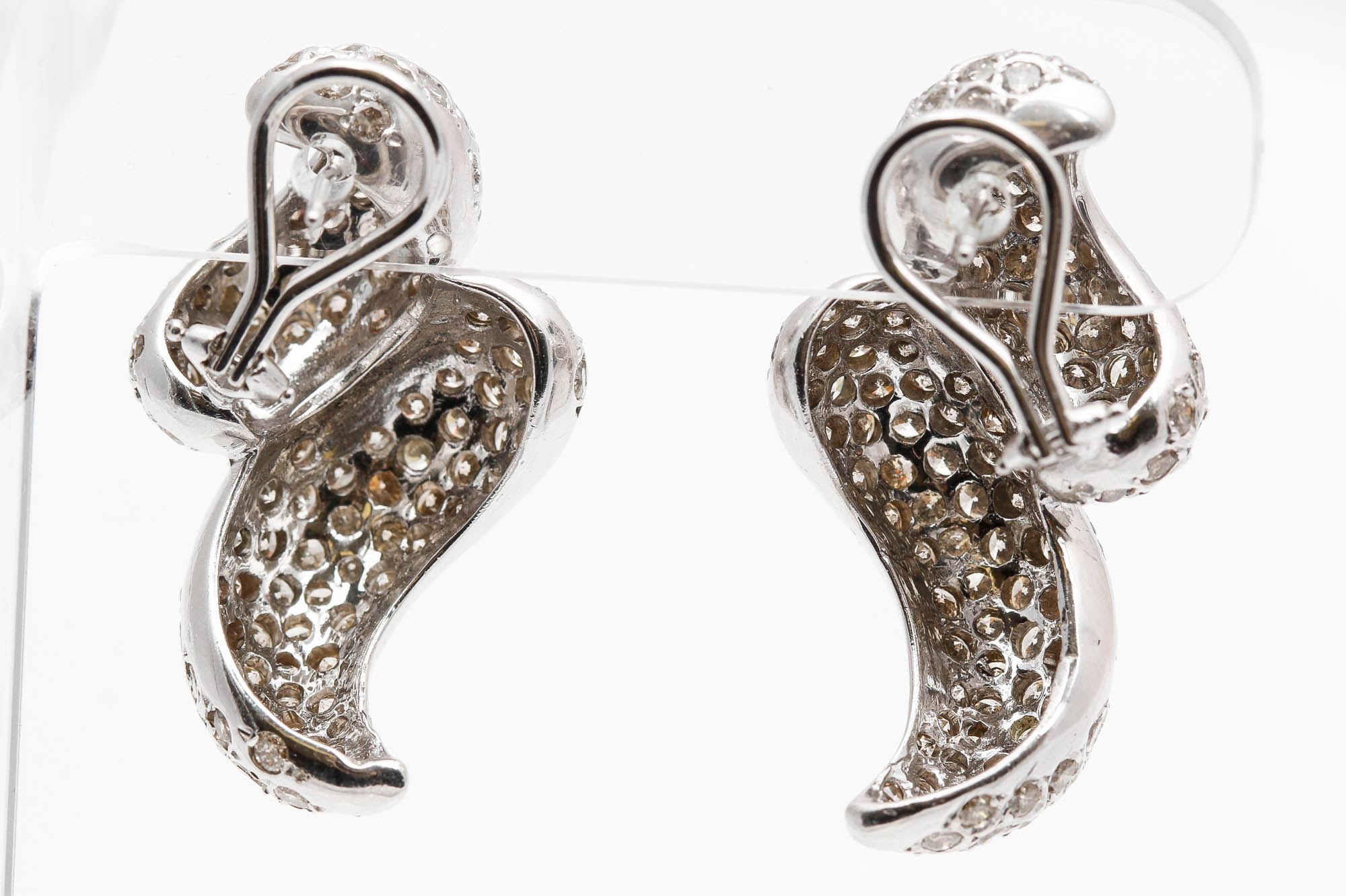 14K White Gold 7.00 CTW Diamond Earrings