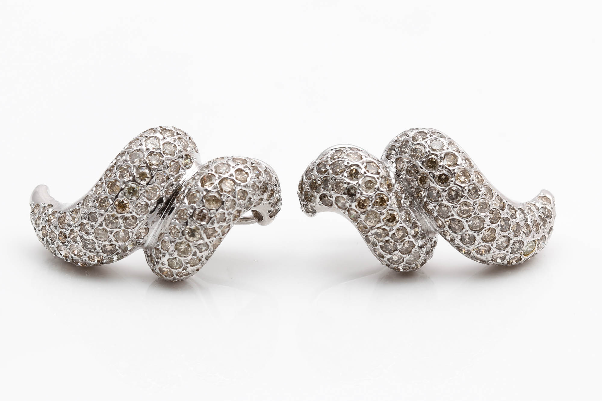 14K White Gold 7.00 CTW Diamond Earrings