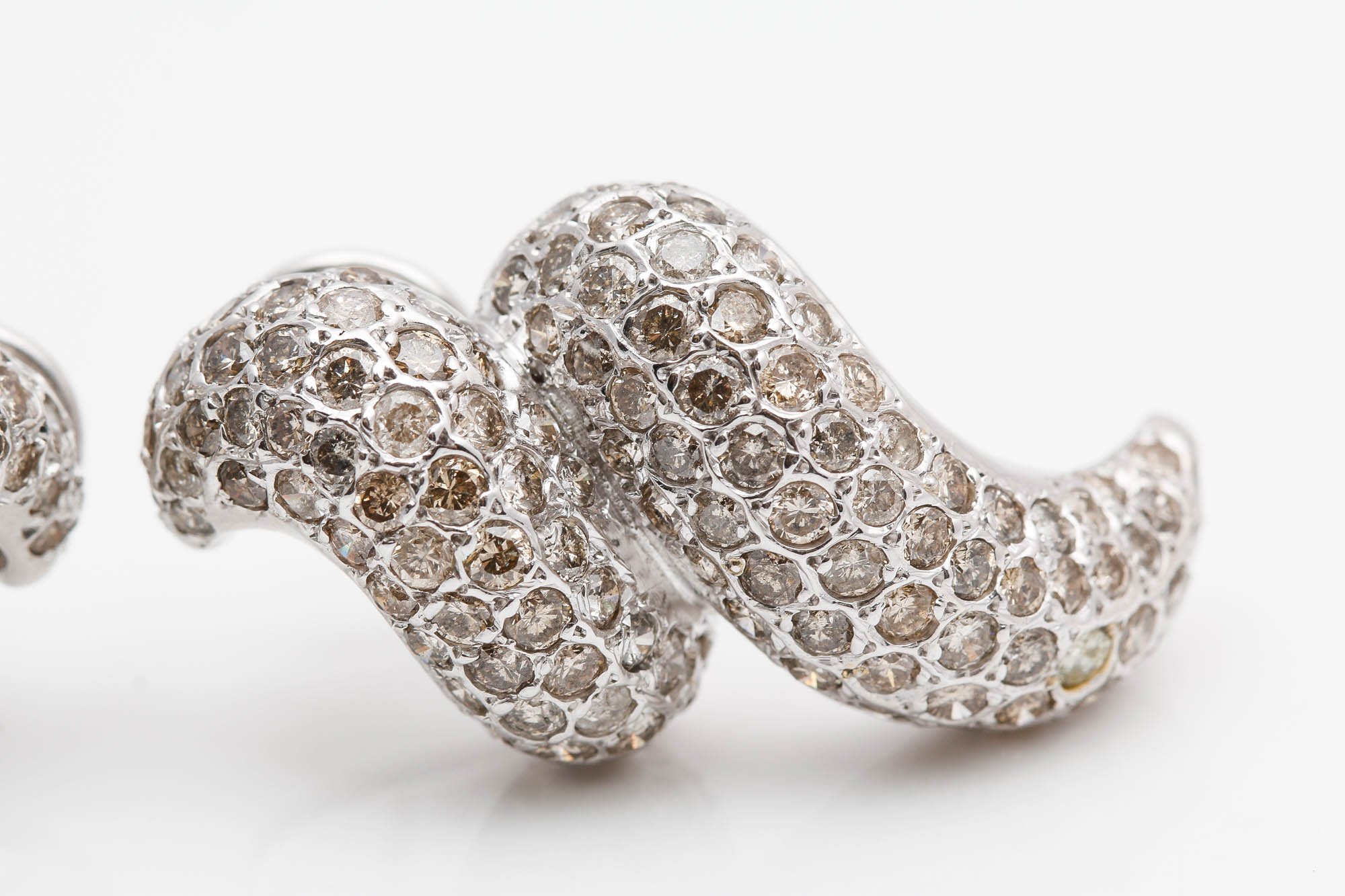 14K White Gold 7.00 CTW Diamond Earrings