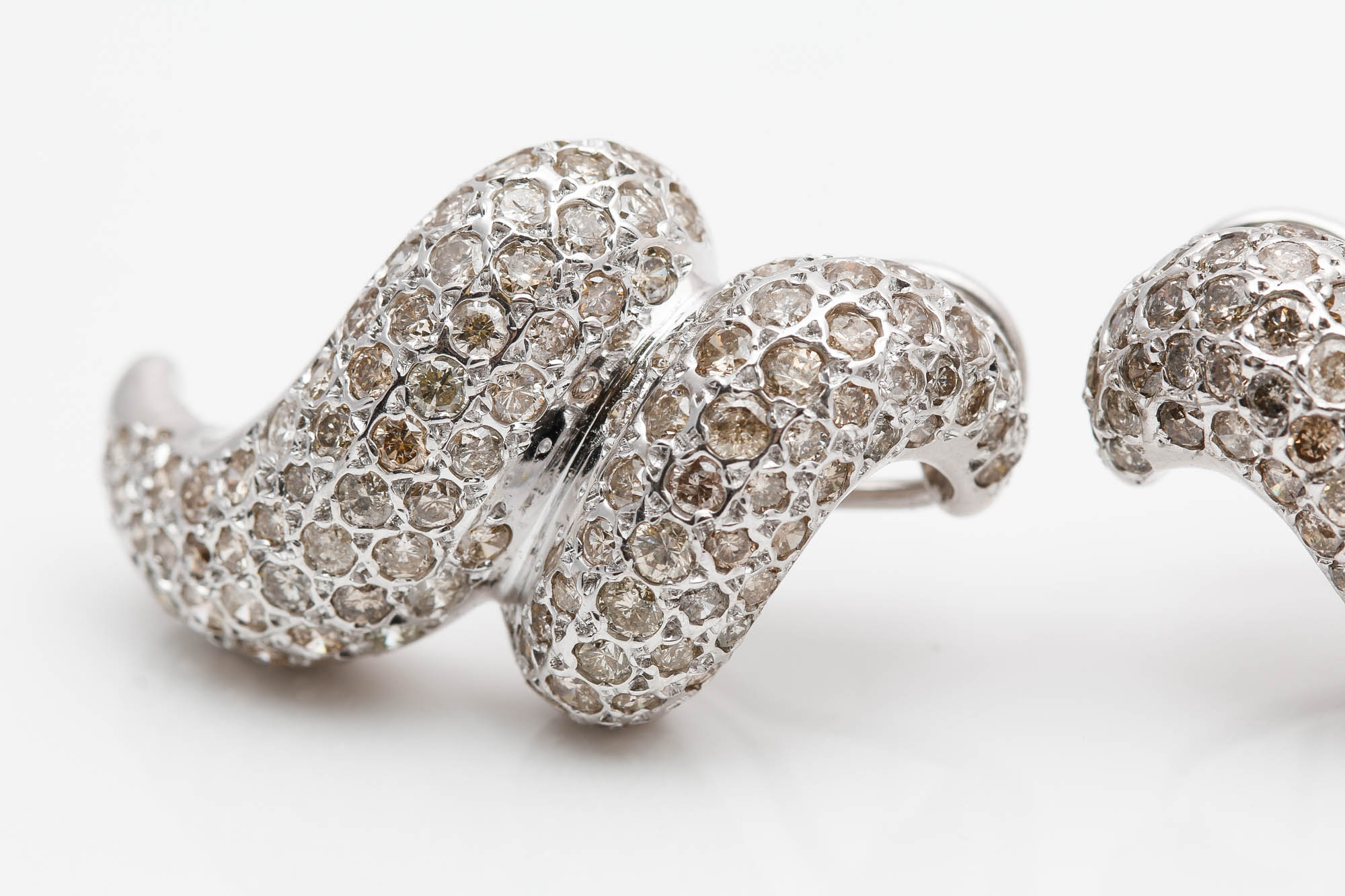 14K White Gold 7.00 CTW Diamond Earrings