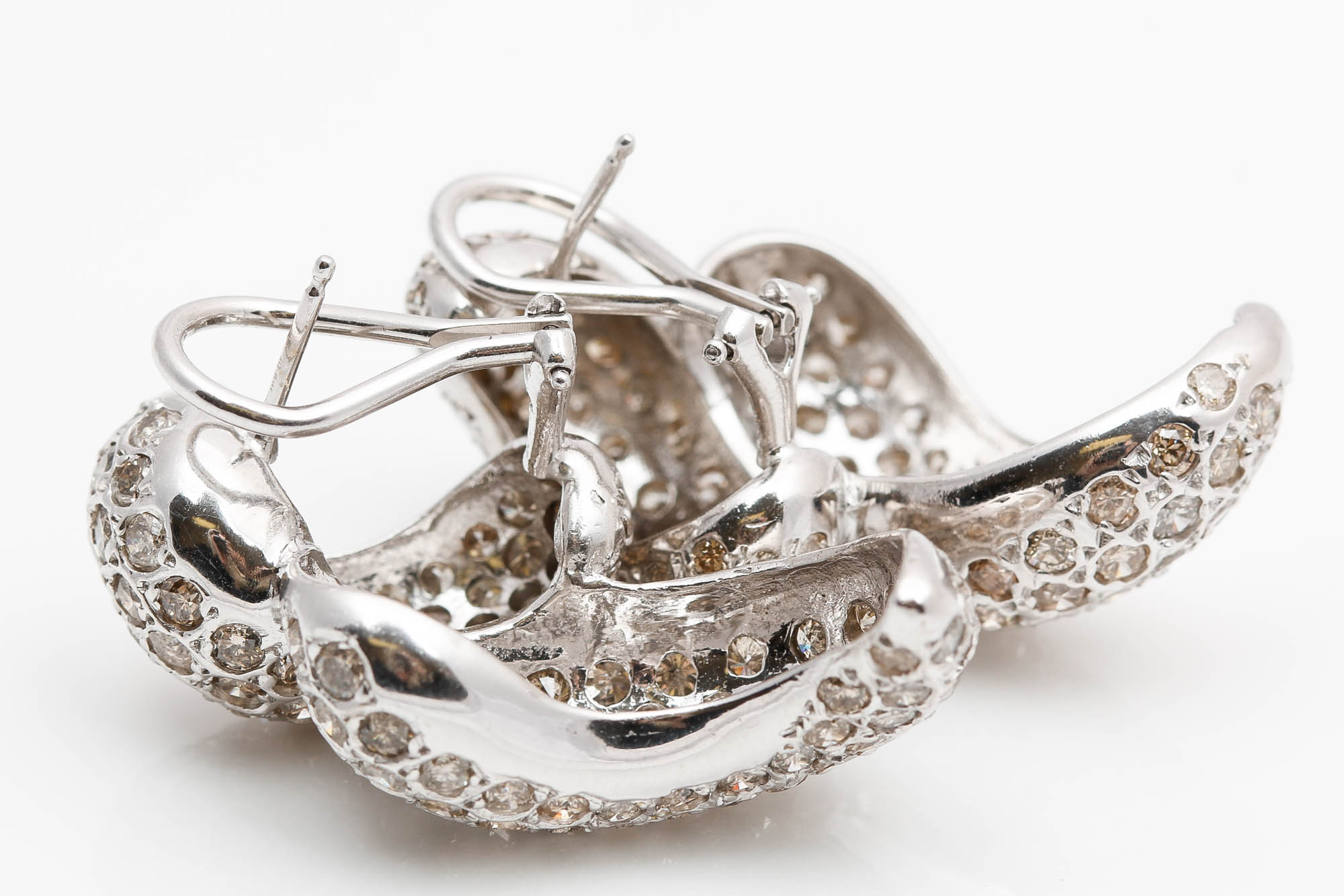 14K White Gold 7.00 CTW Diamond Earrings