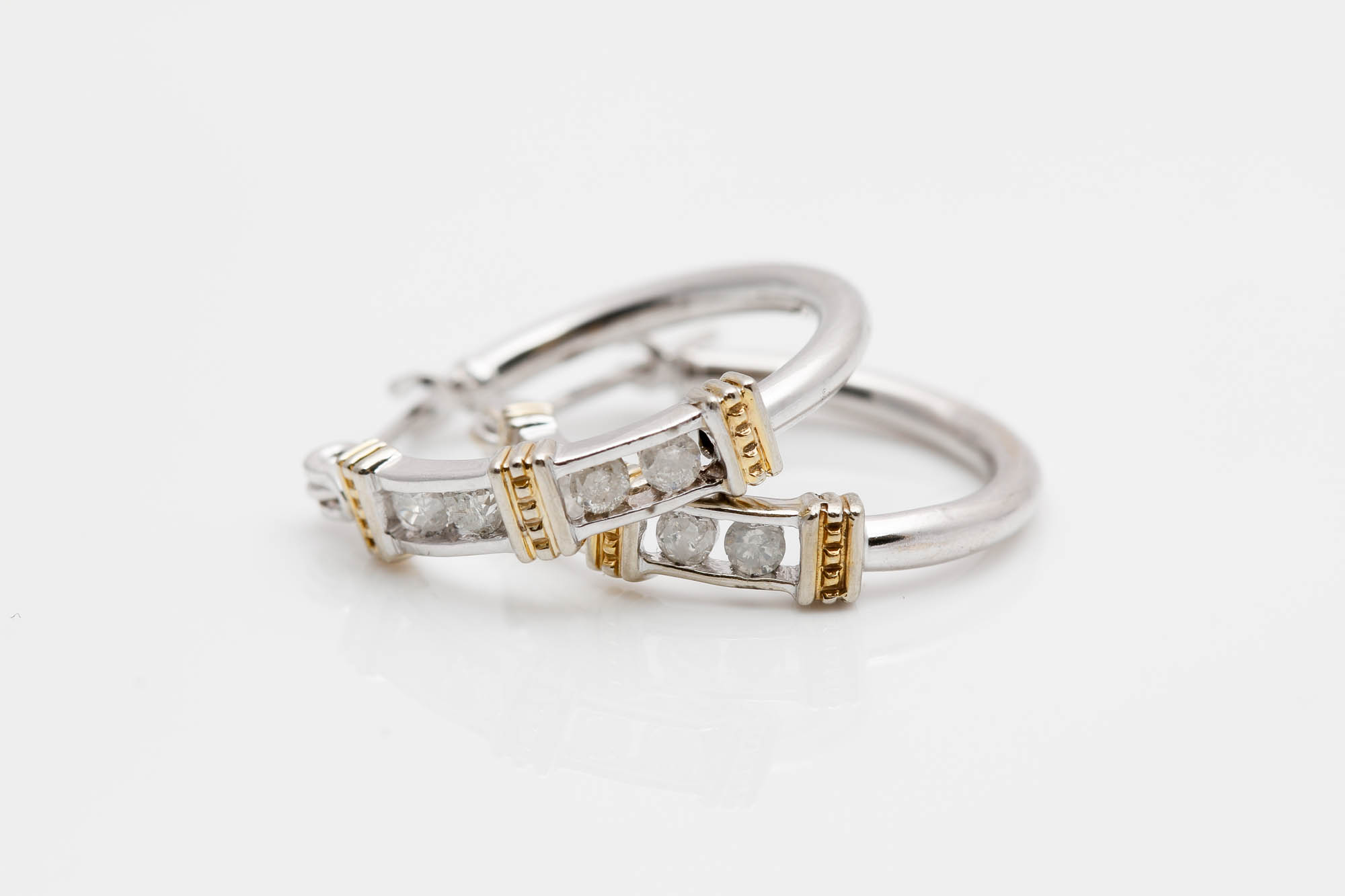14K White Gold Diamond Earrings